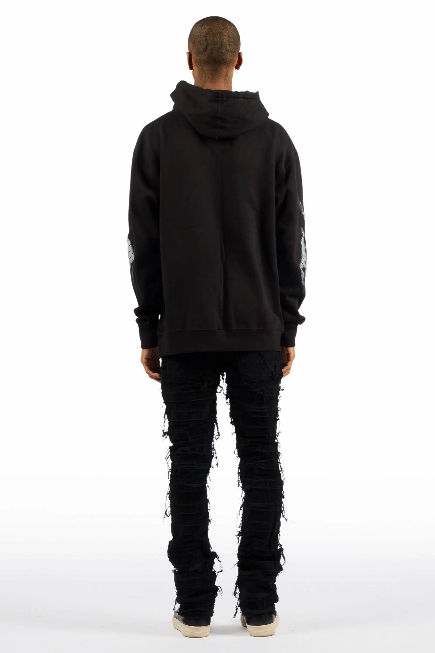 Garson Black Painter Stacked Flare Corduroy Pant