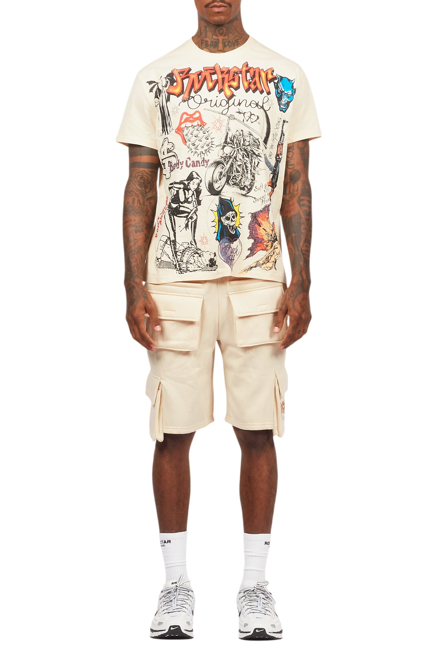 Shoota Beige/Black Short Set