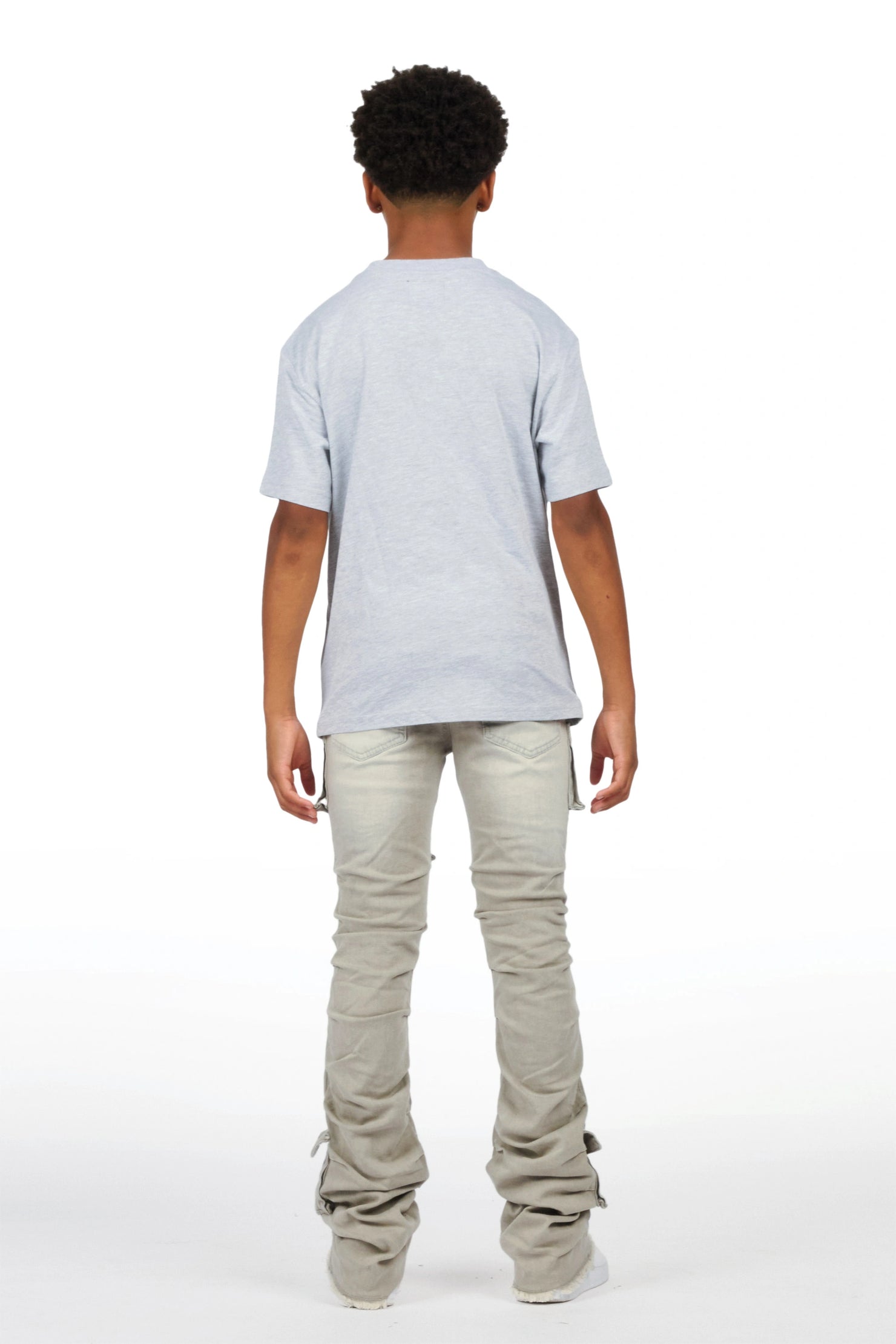 Boys Gentry Grey Stacked Flare Jean