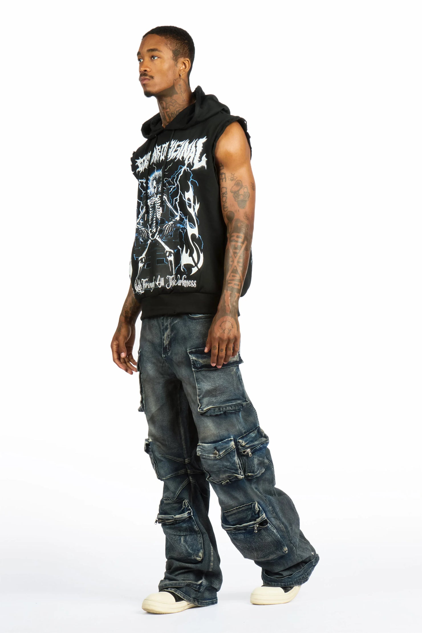 Mahesh Dark Blue Baggy Cargo Jean