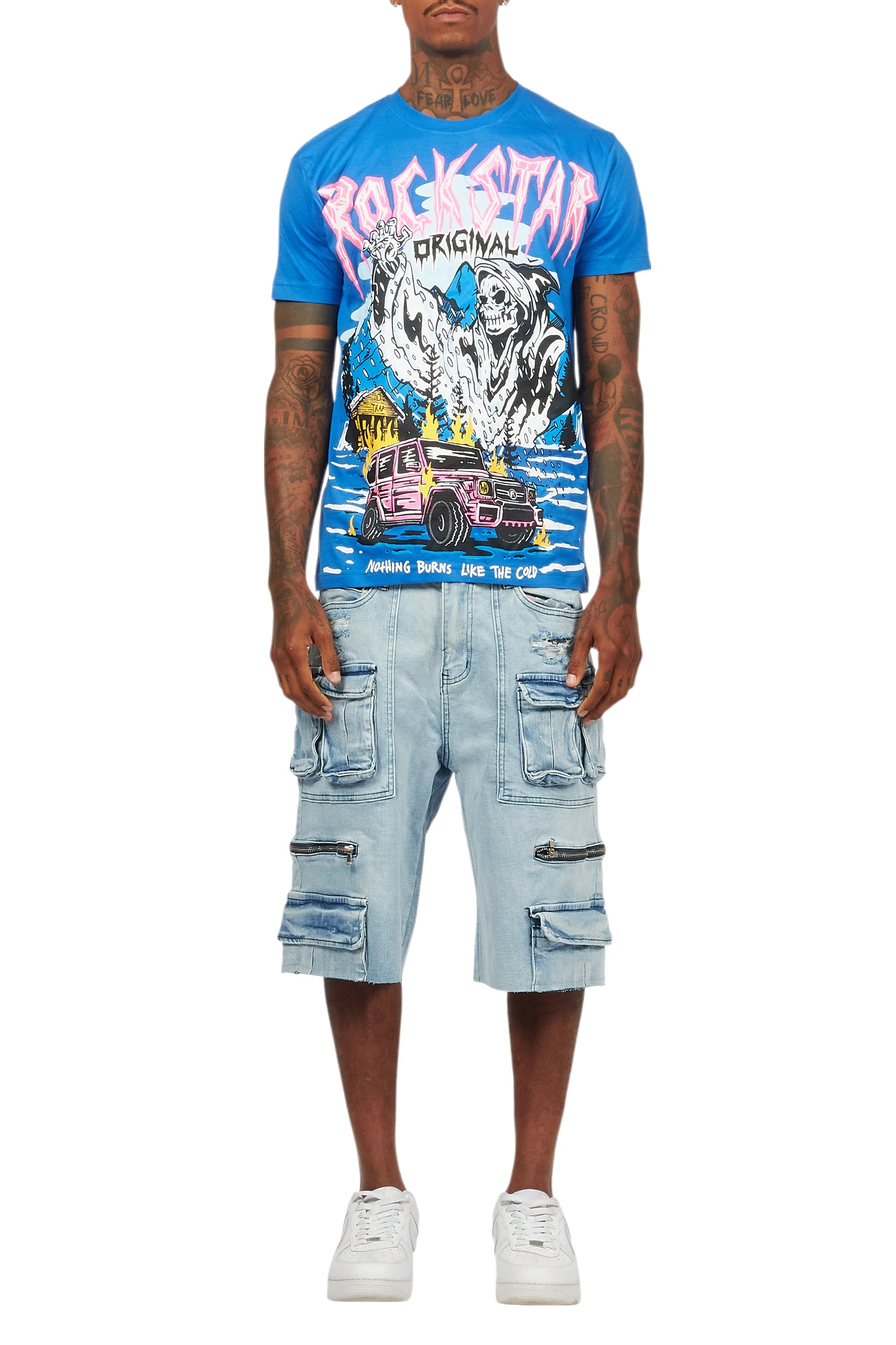 Kip Royal T-Shirt/Denim Short Set