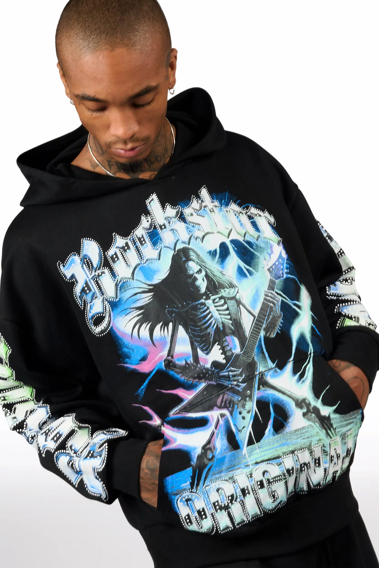 Nyxx Black Hoodie/Baggy Pant Track Set