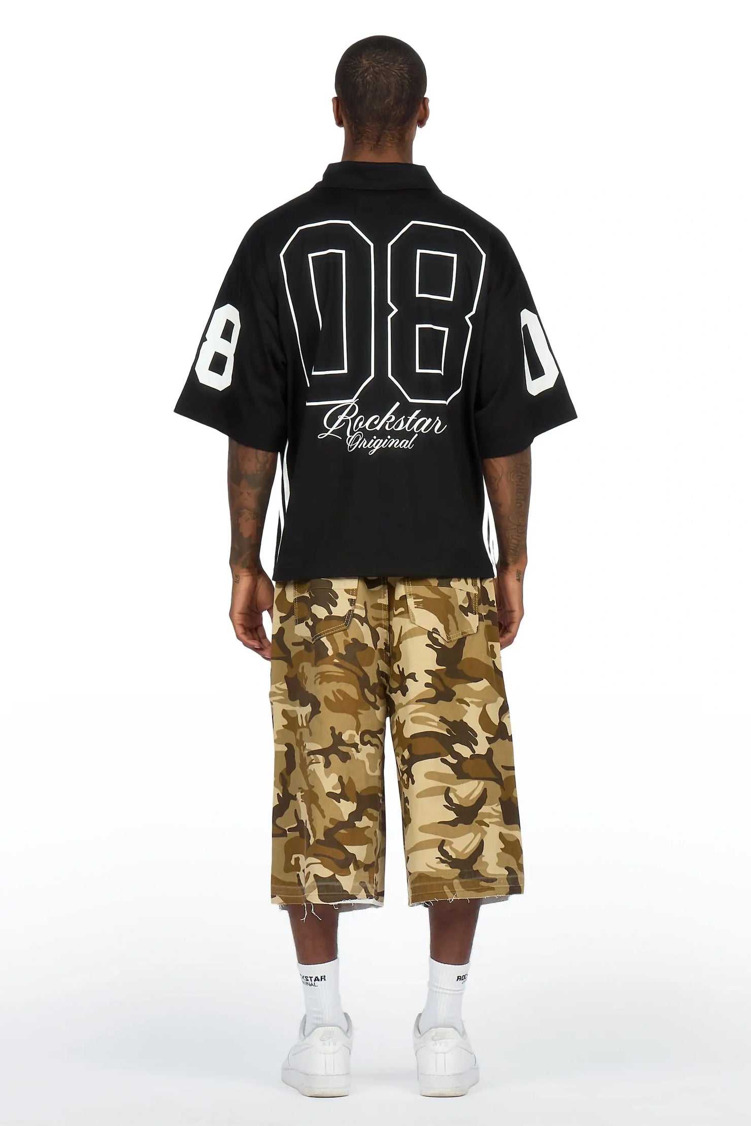 Olivier Beige Camo Patch Rhinestone Jort