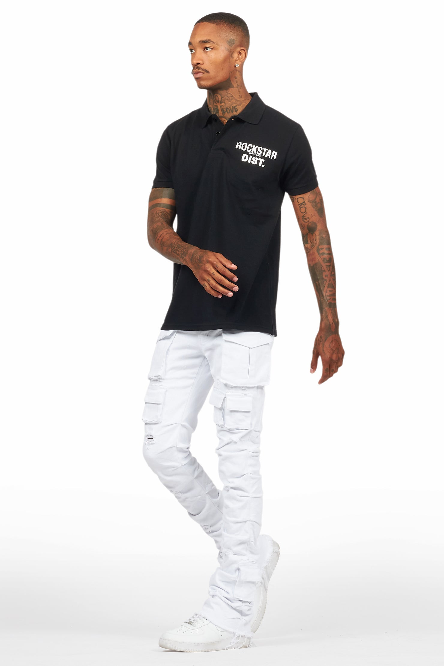 Flynn Black/White Polo Shirt