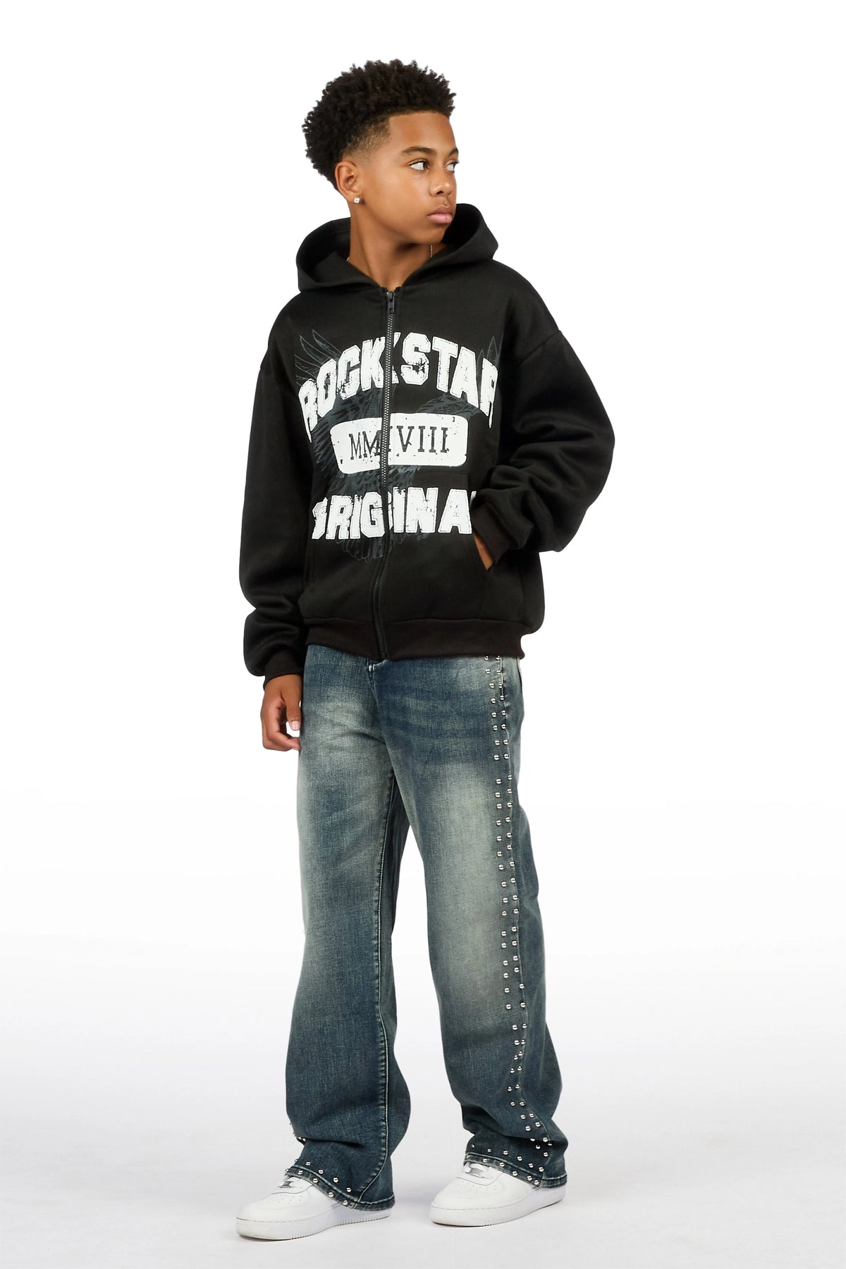 Boys Lavi Blue Rhinestone Straight Fit Jean