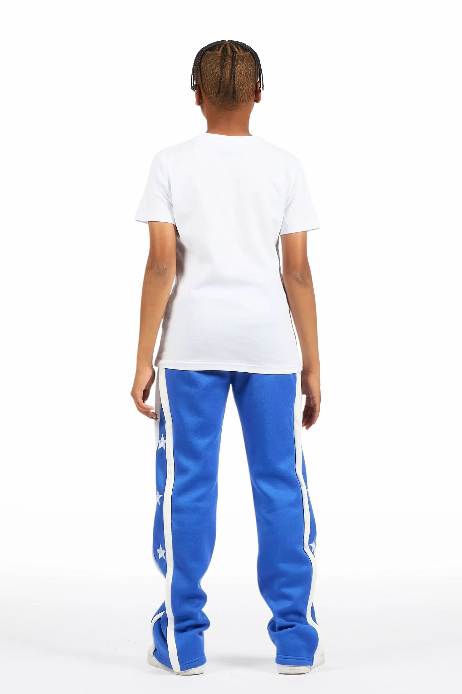 Boys Arkady Royal Stacked Flare Track Pant