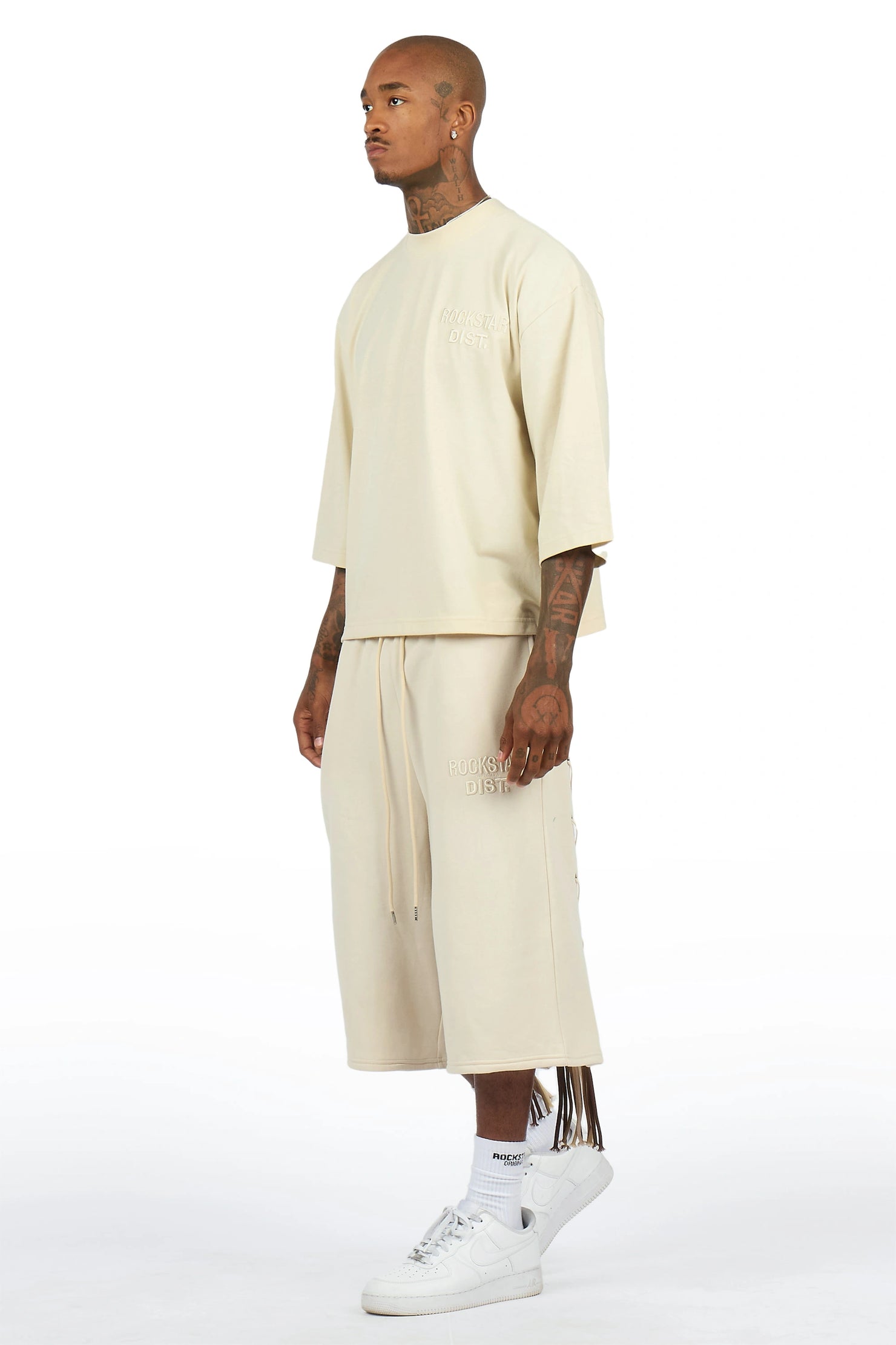Jolan Beige T-Shirt/Jort Set