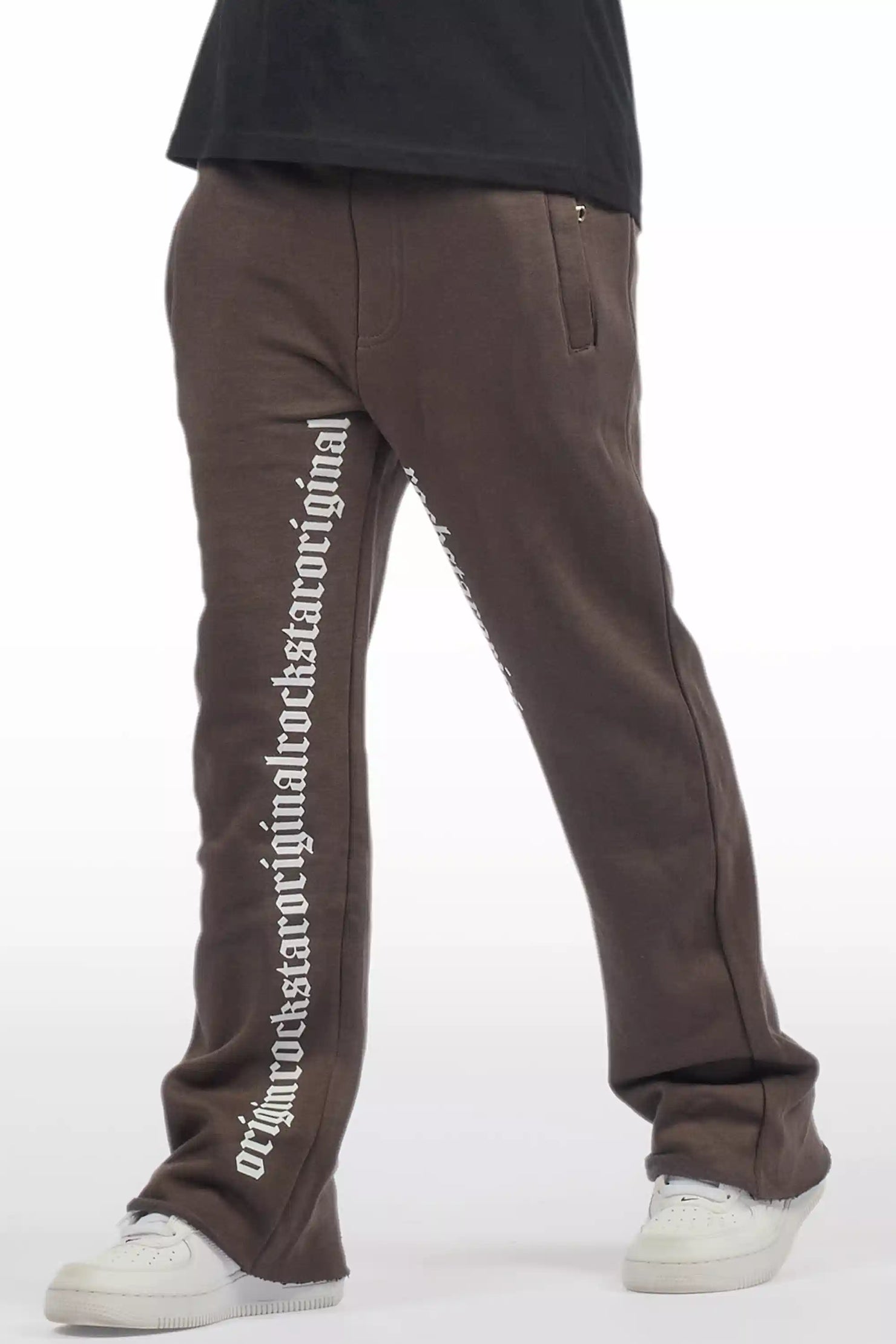 Boys Callie Vintage Grey Stacked Flare Pants