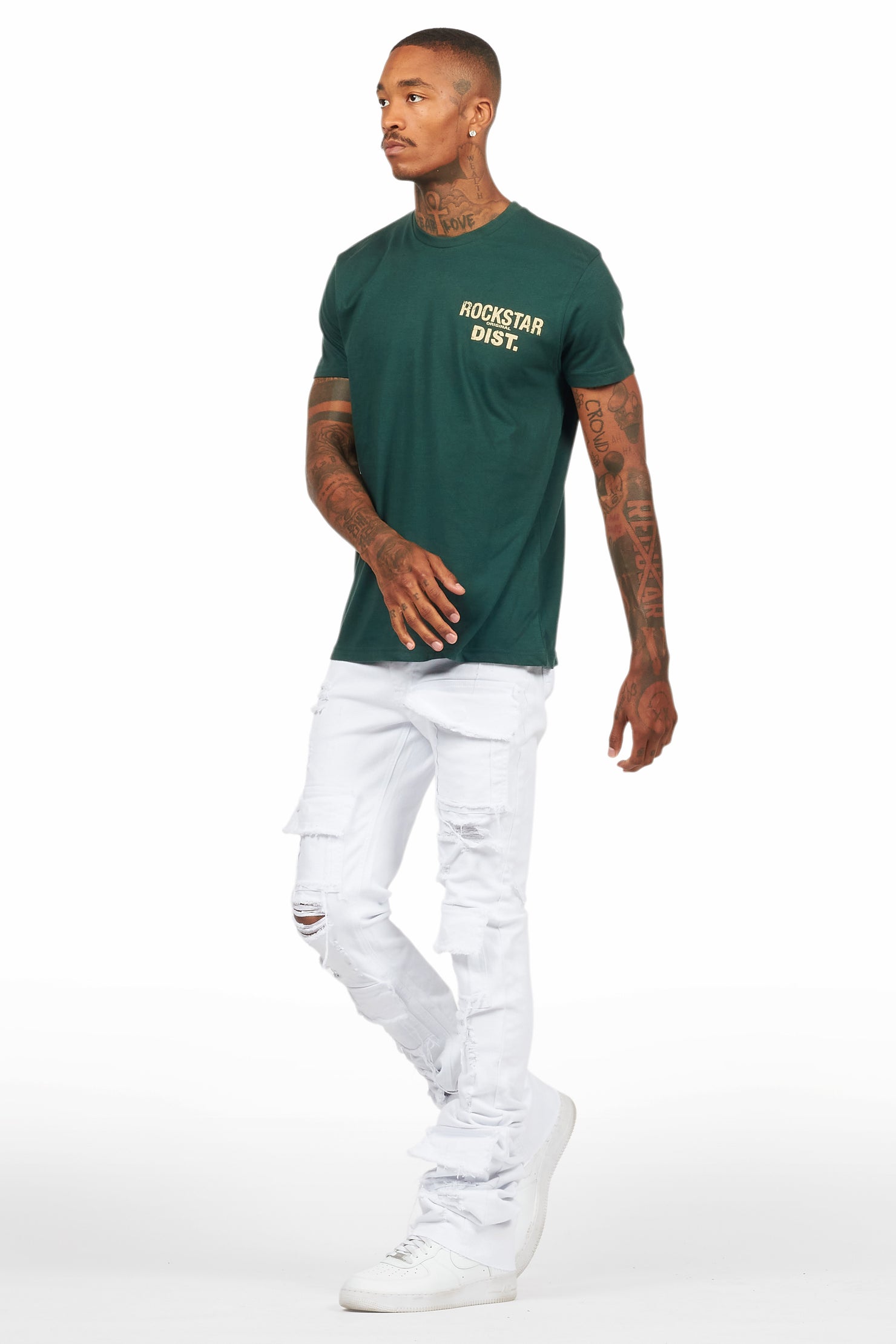 Lake Army/Beige Graphic T-Shirt