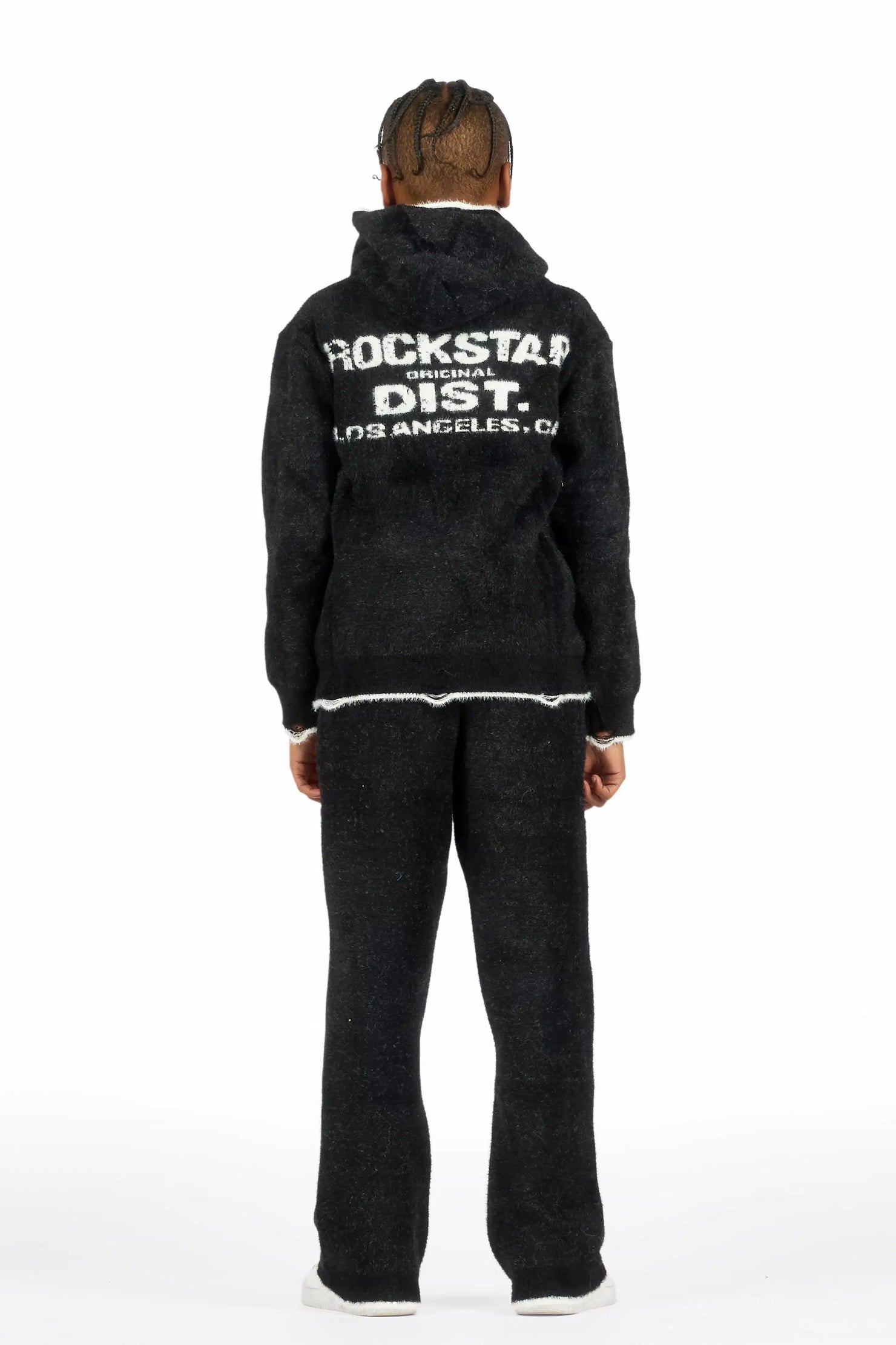 Boys Lake Mohair Black Knit Track set