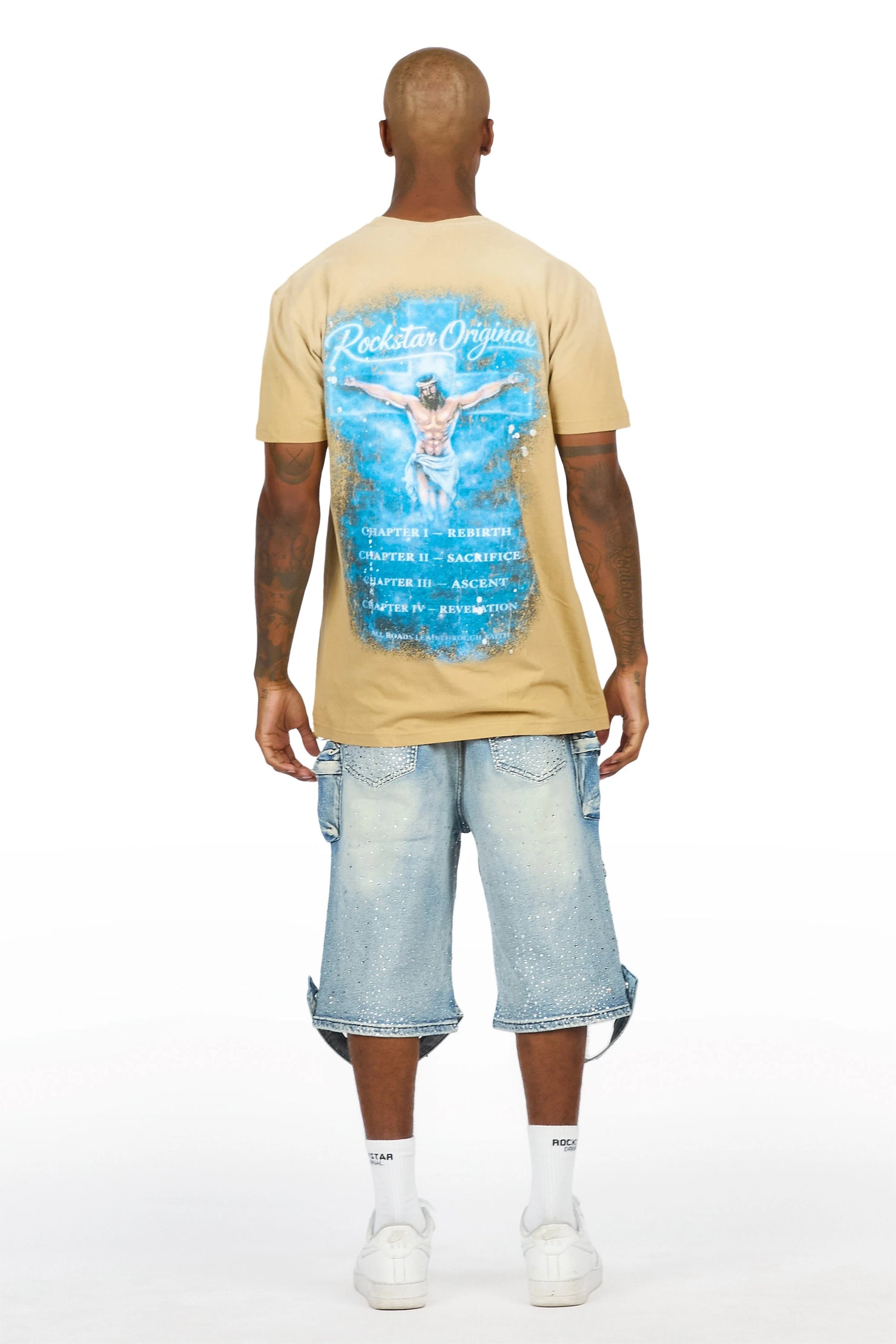 Keoni Light Blue Rhinestone Denim Short