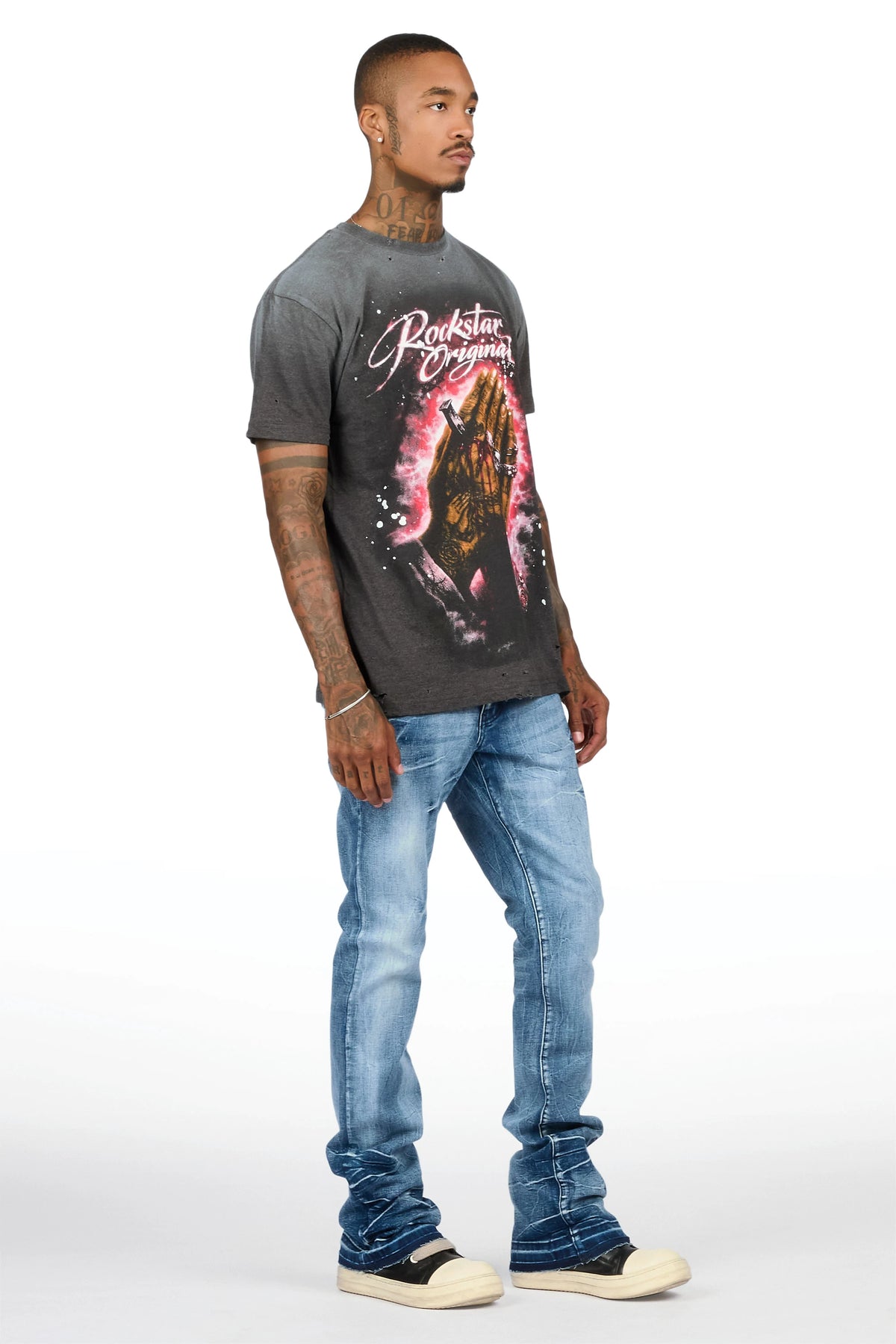 Dalo Dark Blue Stacked Jean