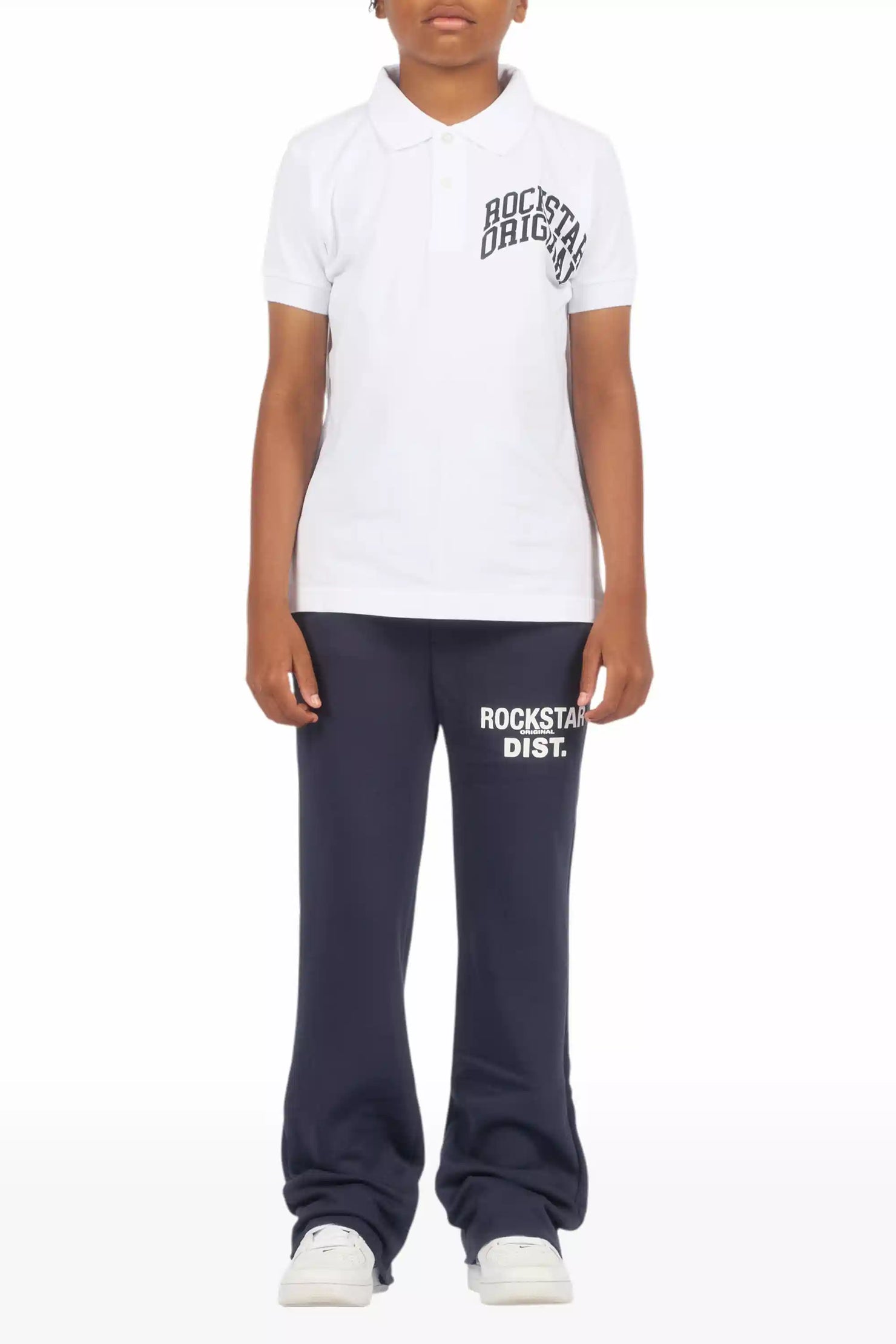 Boys Alpine Navy Stacked Trackpant
