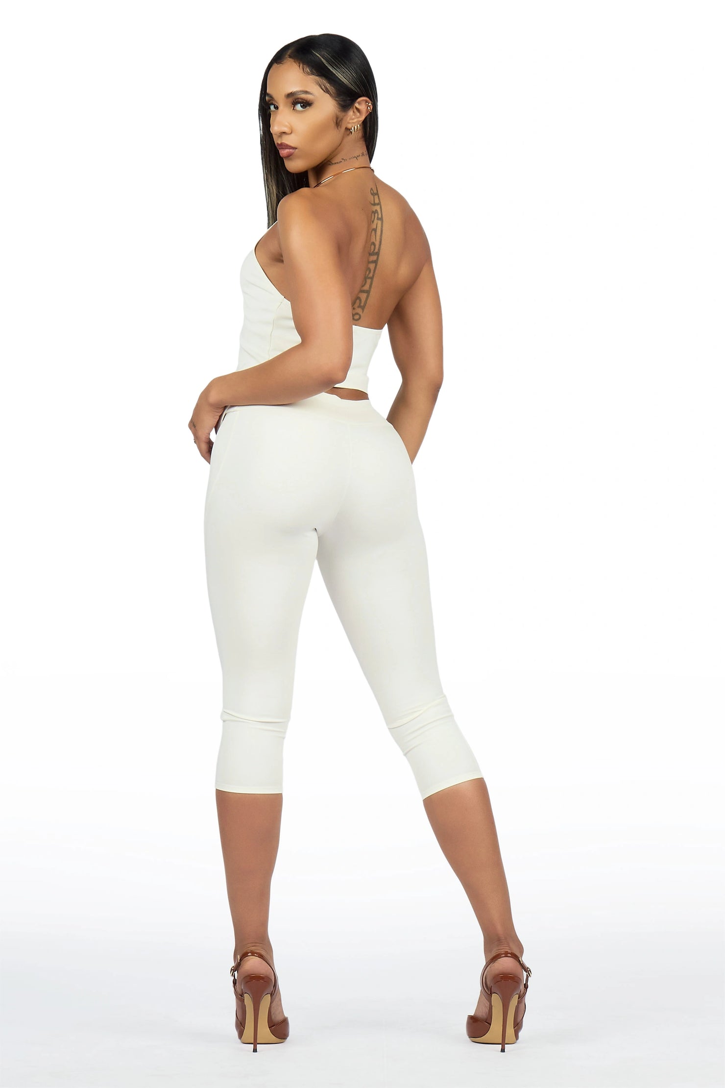 Fly-aay Ivory 2 pc Capri Set