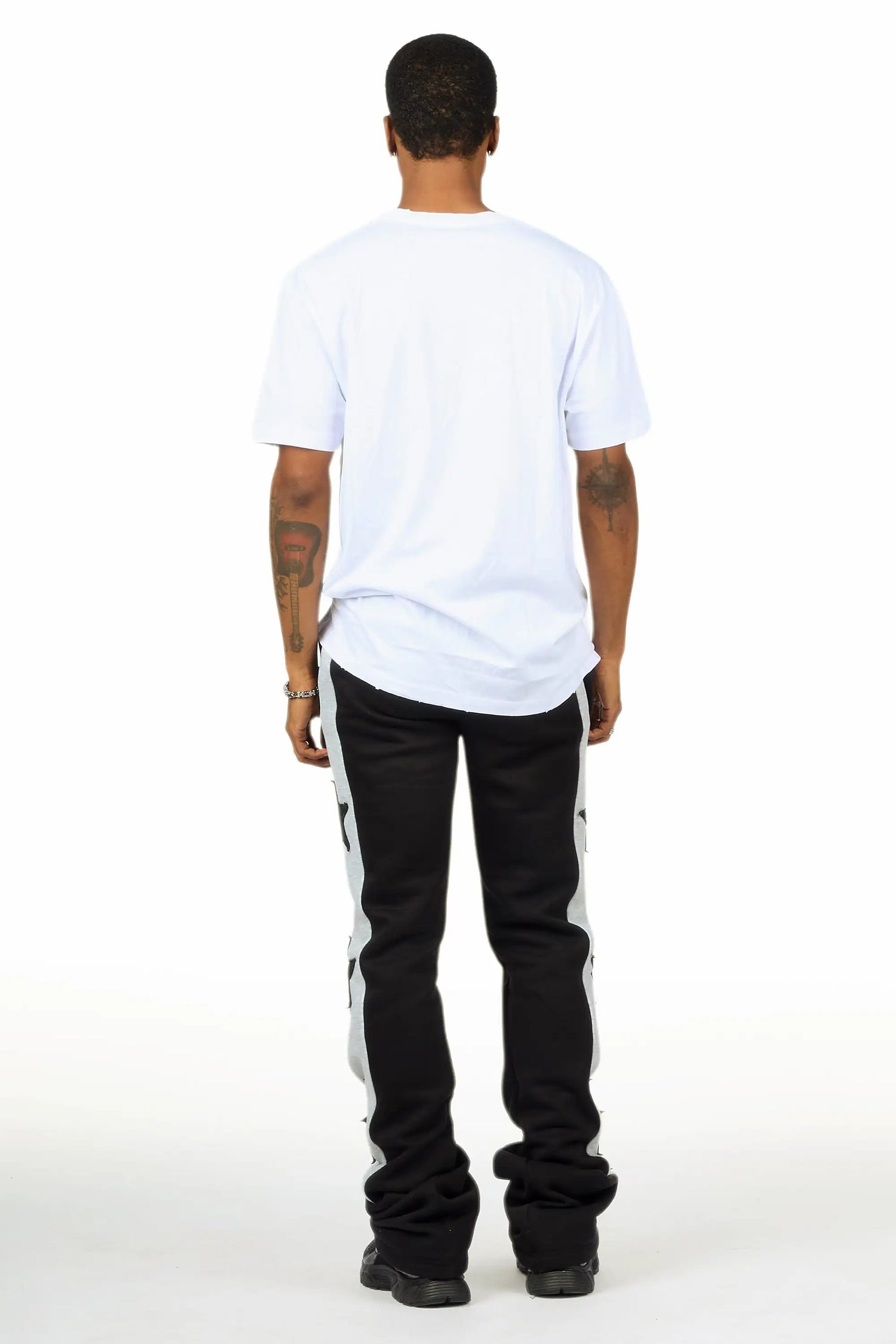Geza Black Baggy Stacked Pant