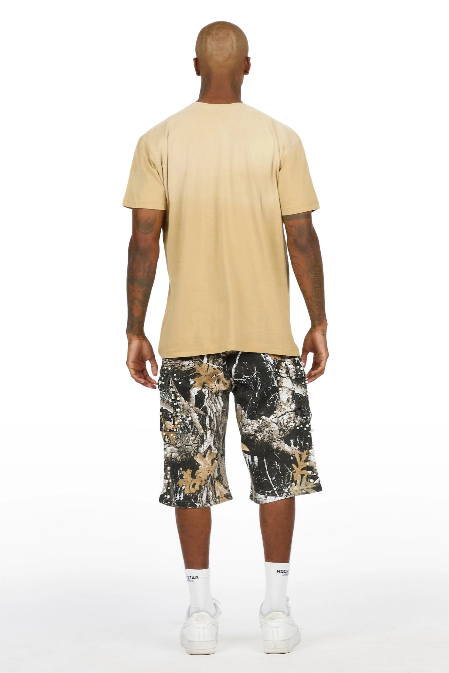 Semental Black/Tree Camo Rhinestone Jort