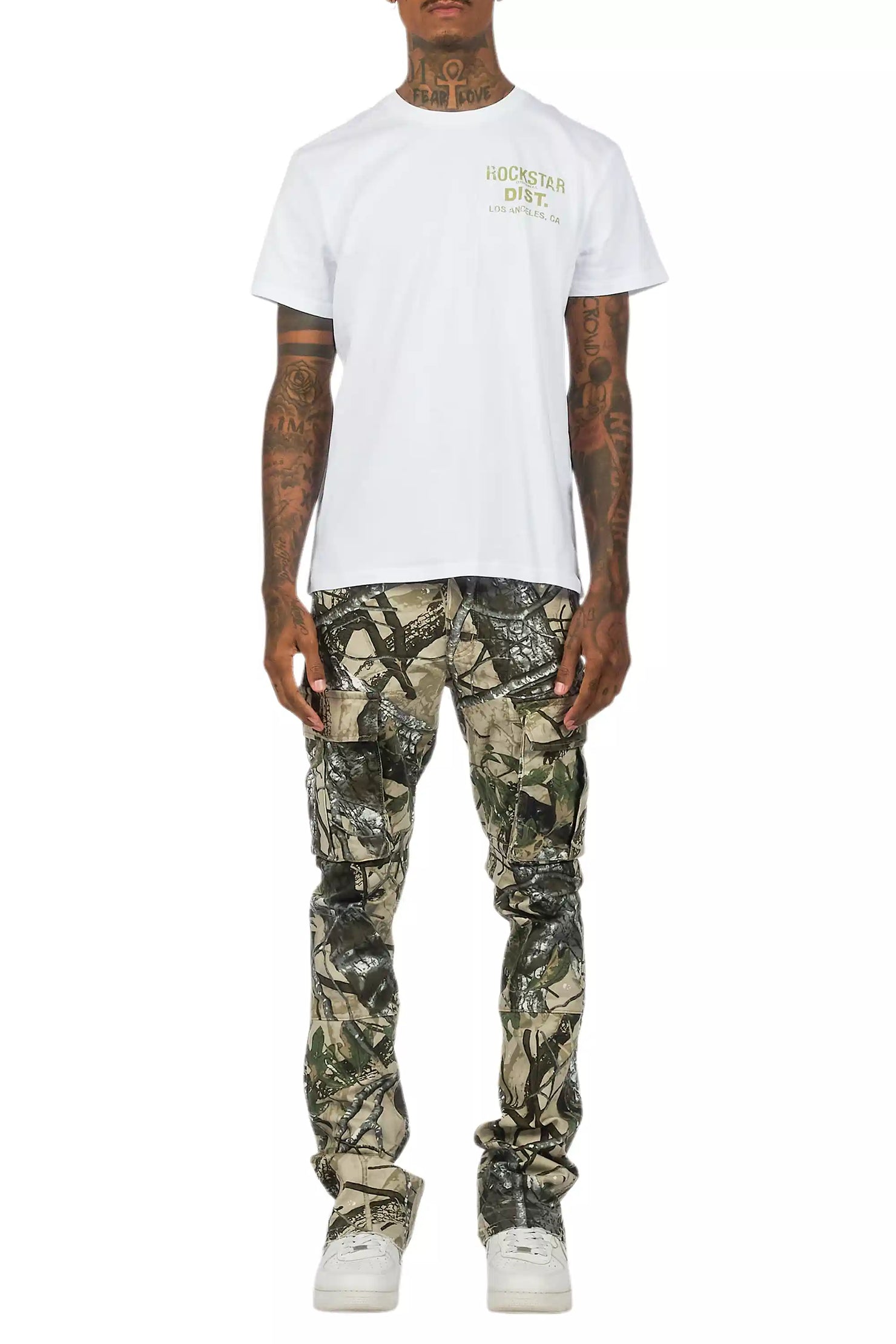Lake White T-Shirt/Stacked Flare Jean Bundle