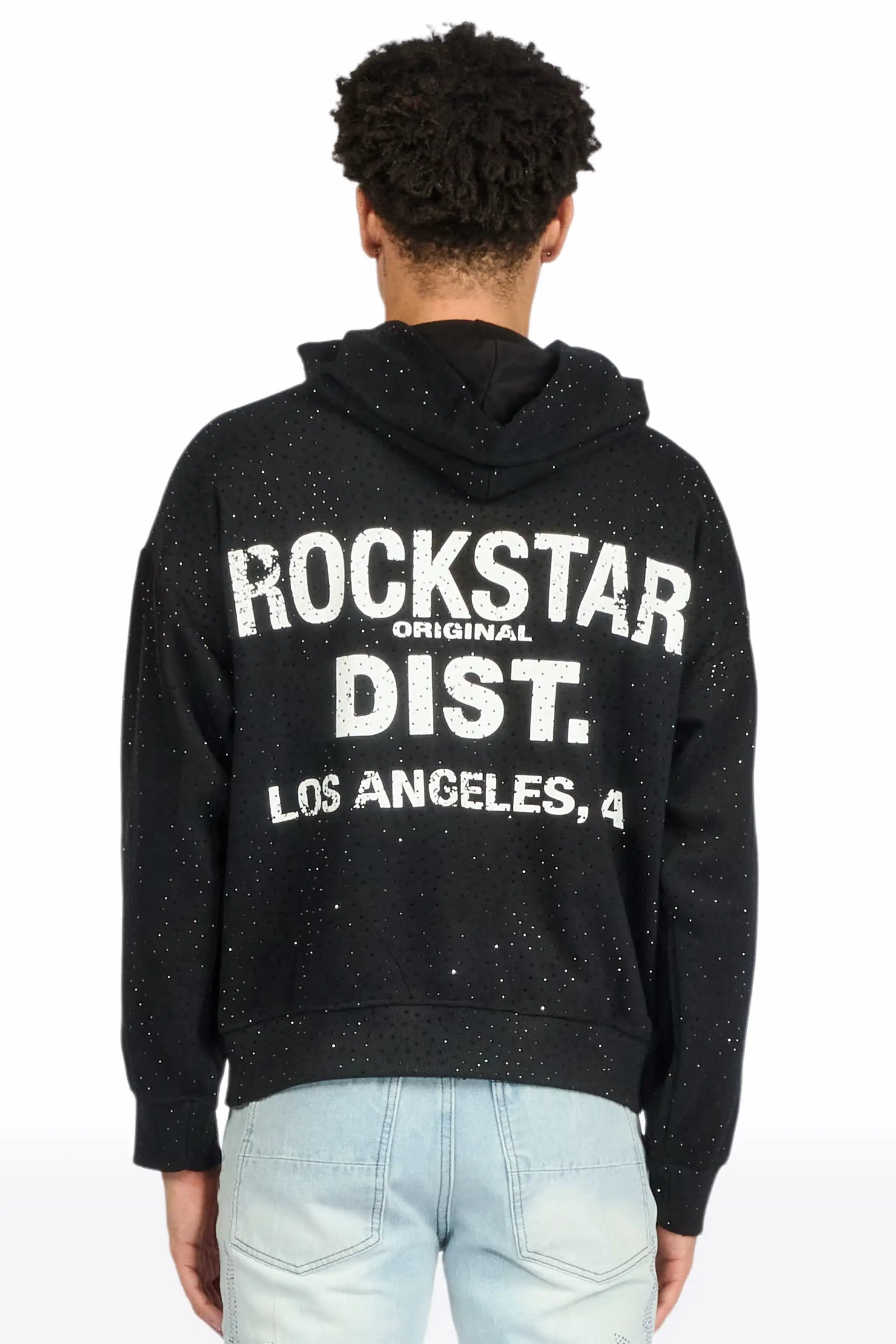 Lake Black Rhinestone Oversized Hoodie