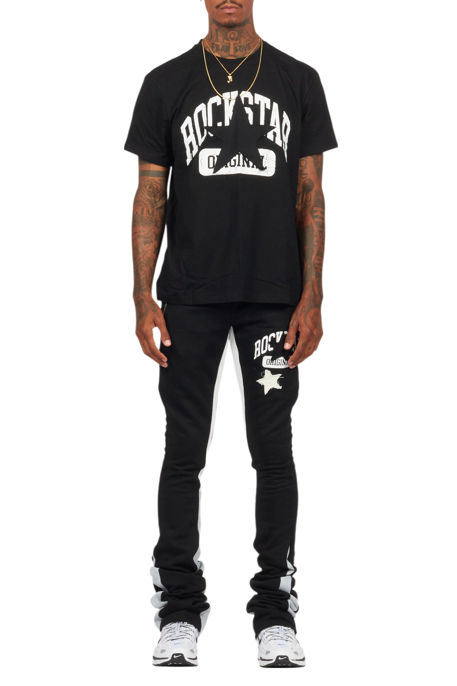 Mallor Black T-Shirt/Stacked Track Set