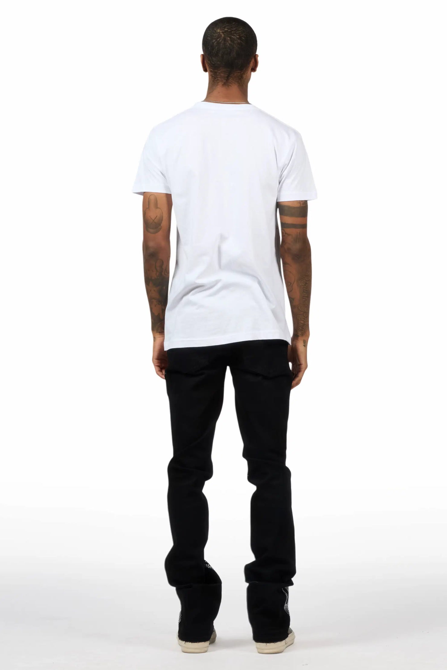 Samba Black/Clear Rhinestone Stacked Flare Jean