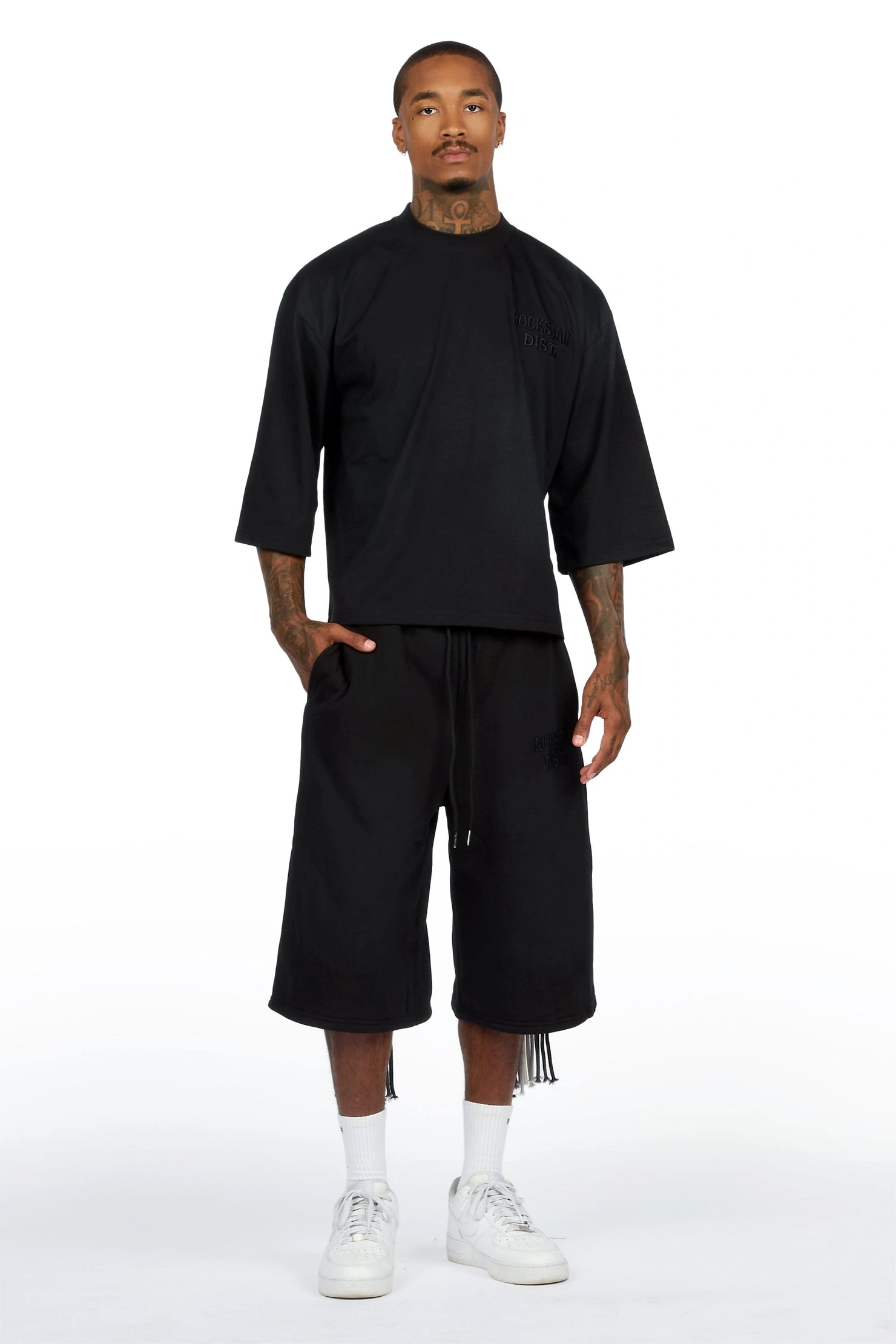 Jolan Black T-Shirt/Jort Set