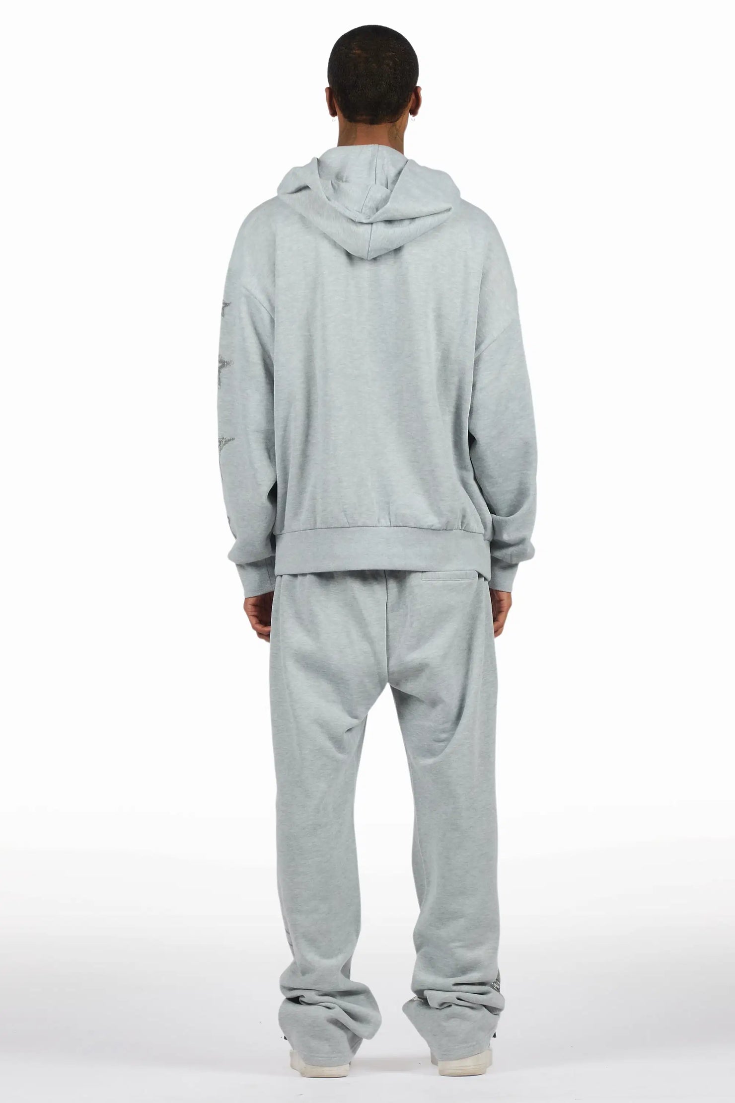 Jantra Heather Grey Hoodie/Baggy Pant Track Set