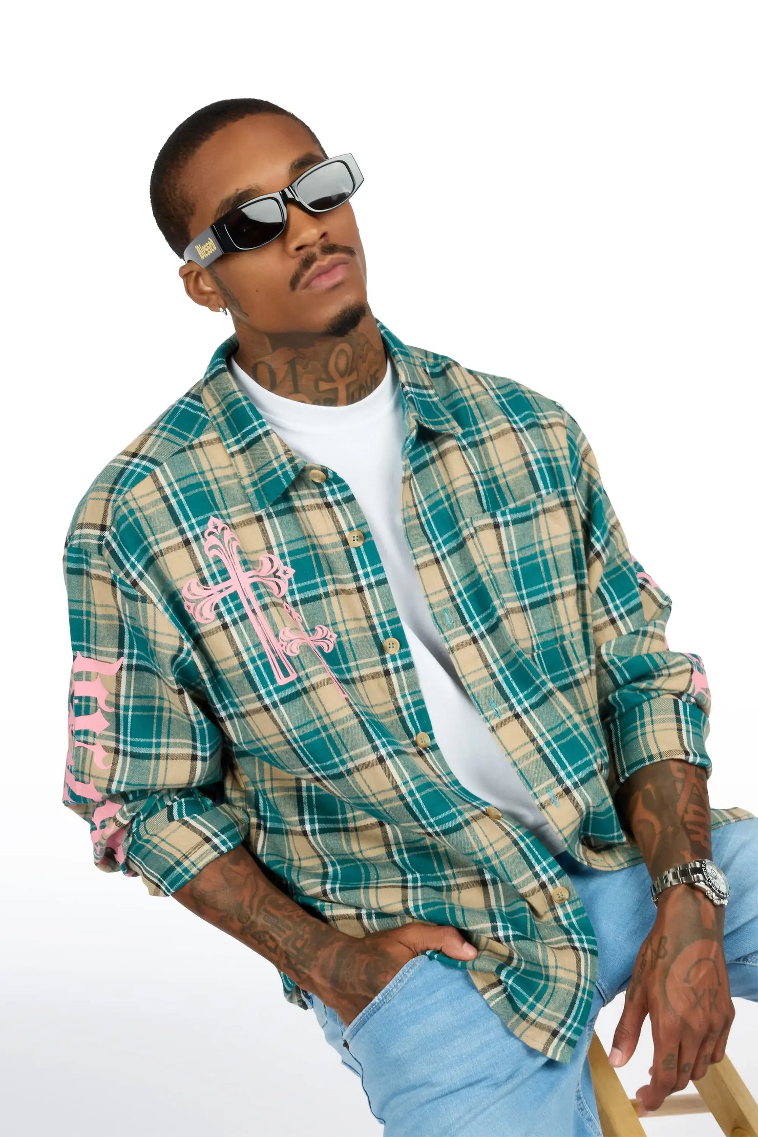 Helder Green Flannel Long Sleeve Shirt
