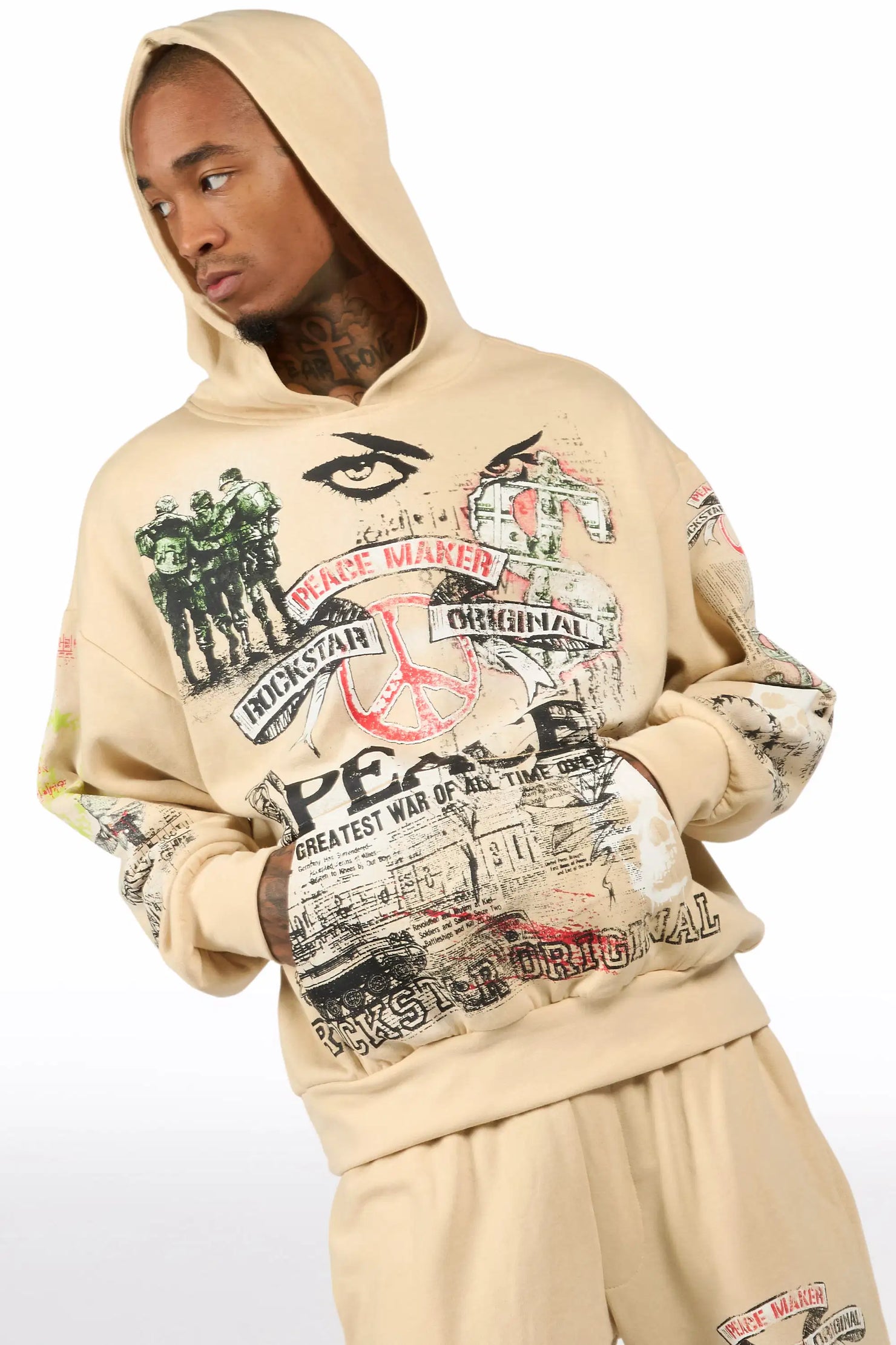 Seiko Beige Hoodie Baggy Track Set