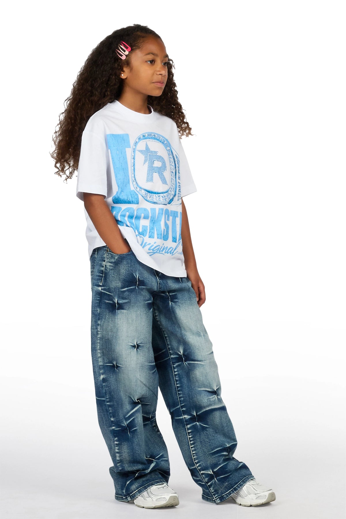 Girls Emiliana Light Wash Relaxed Fit Jean