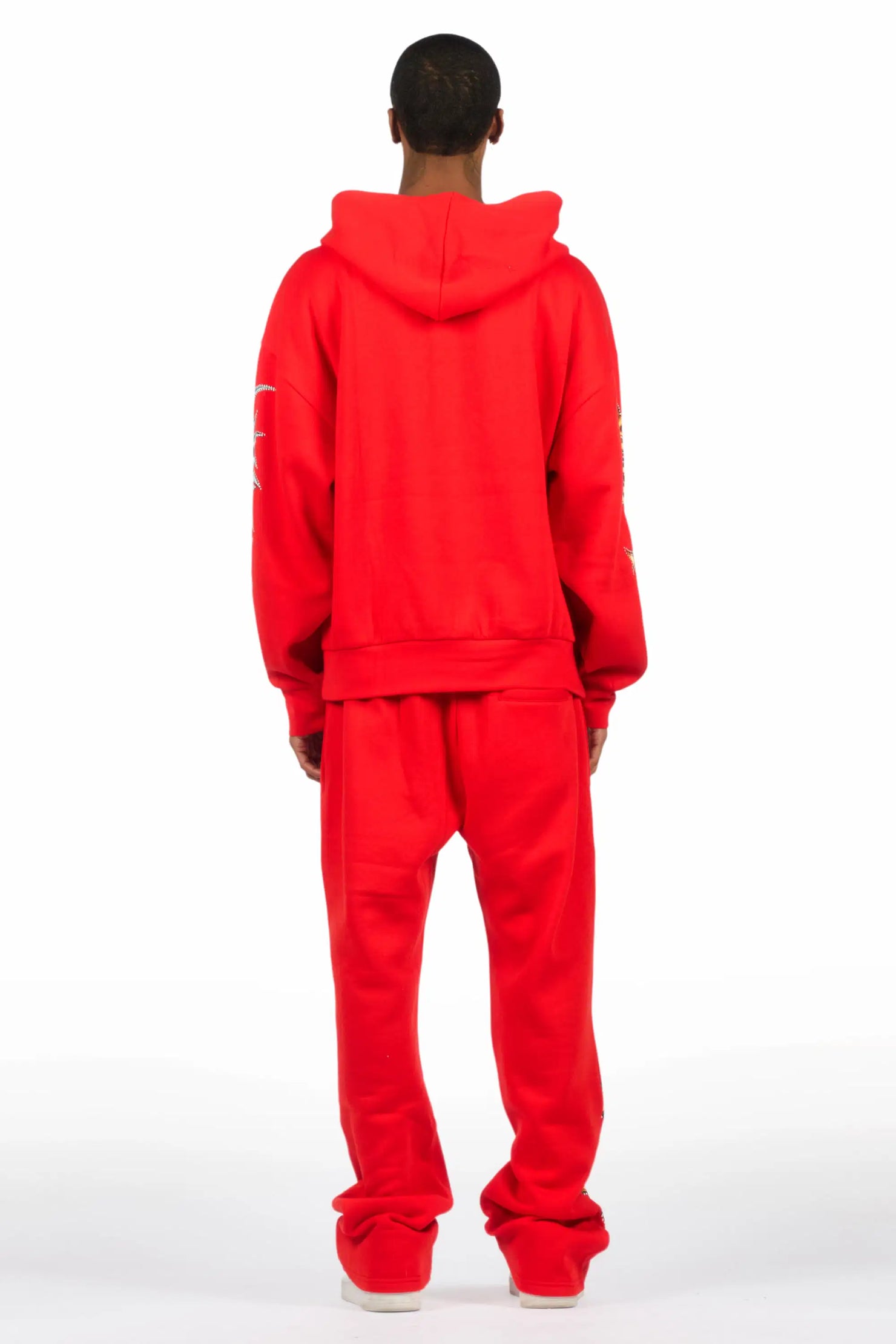 Mesin Red Hoodie/Baggy Pant Track Set