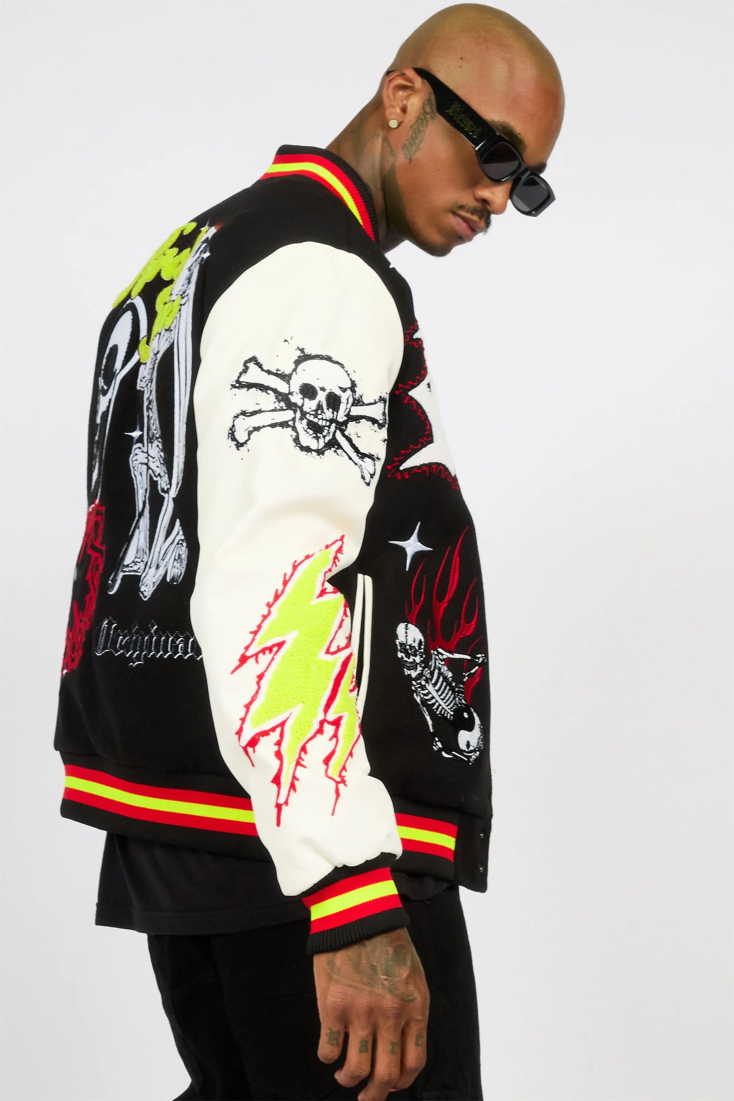 Naizeah Black/Ivory Varsity Jacket