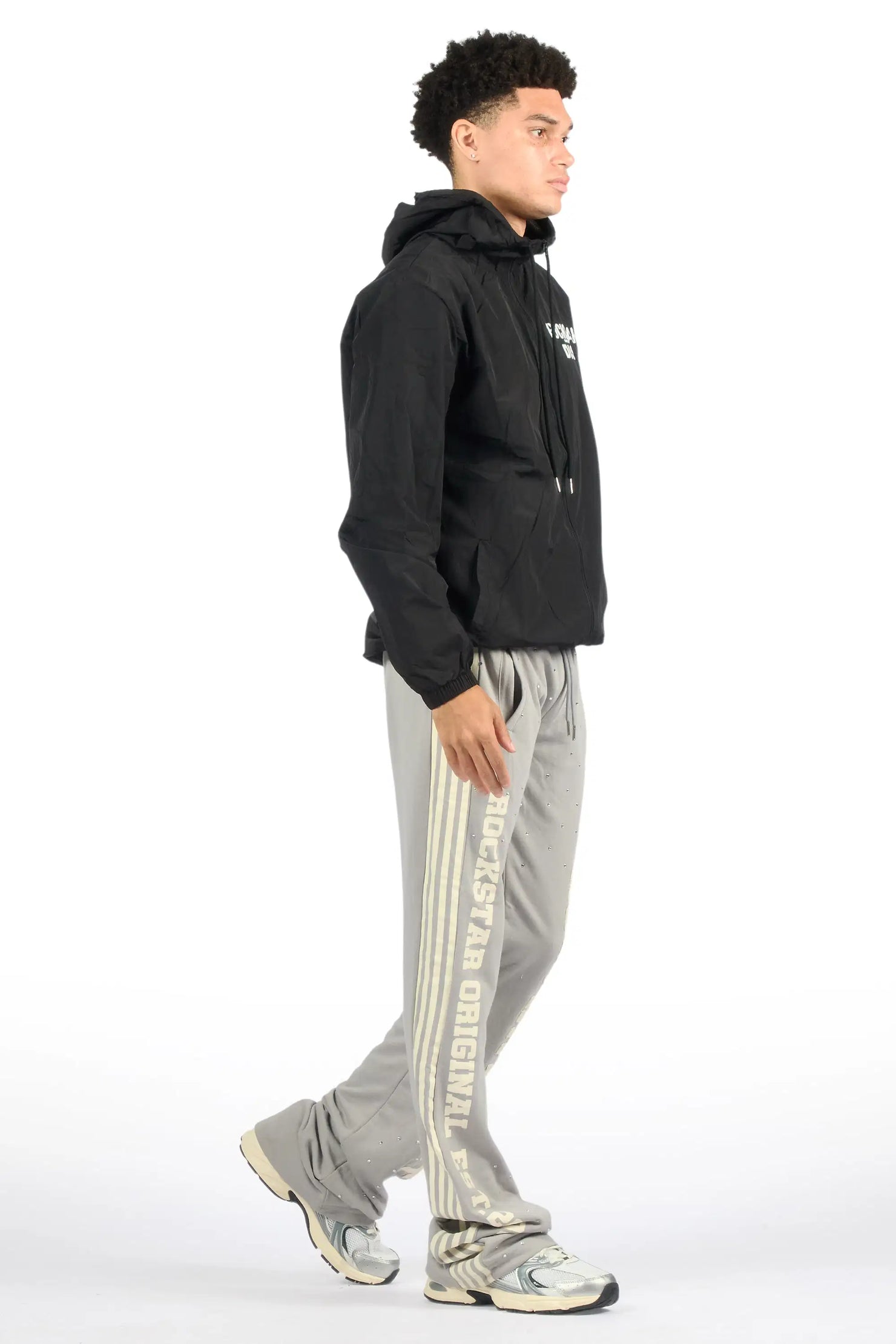 Yulian Grey Baggy Stacked Pant