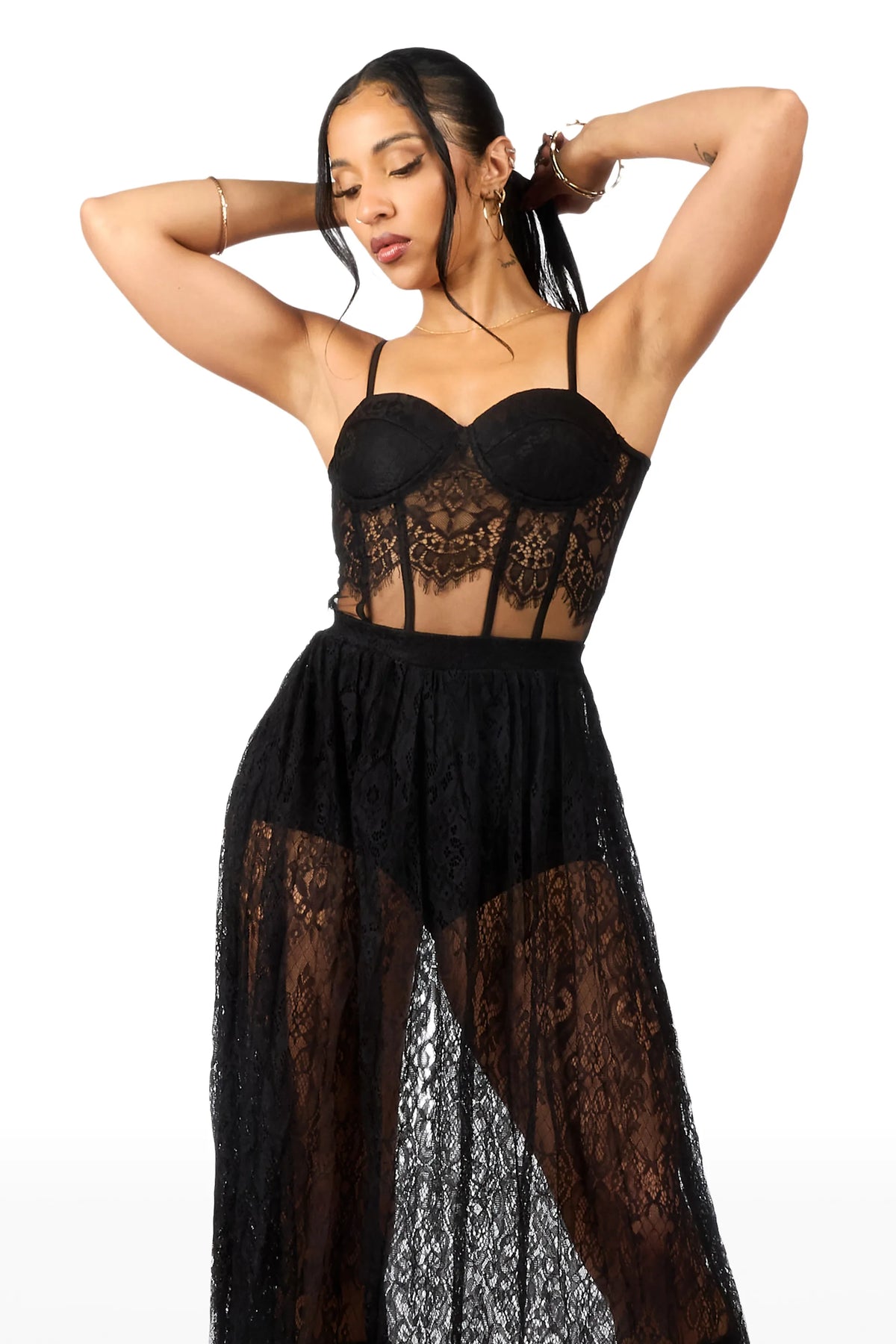Max'd out Lace Black Maxi Dress
