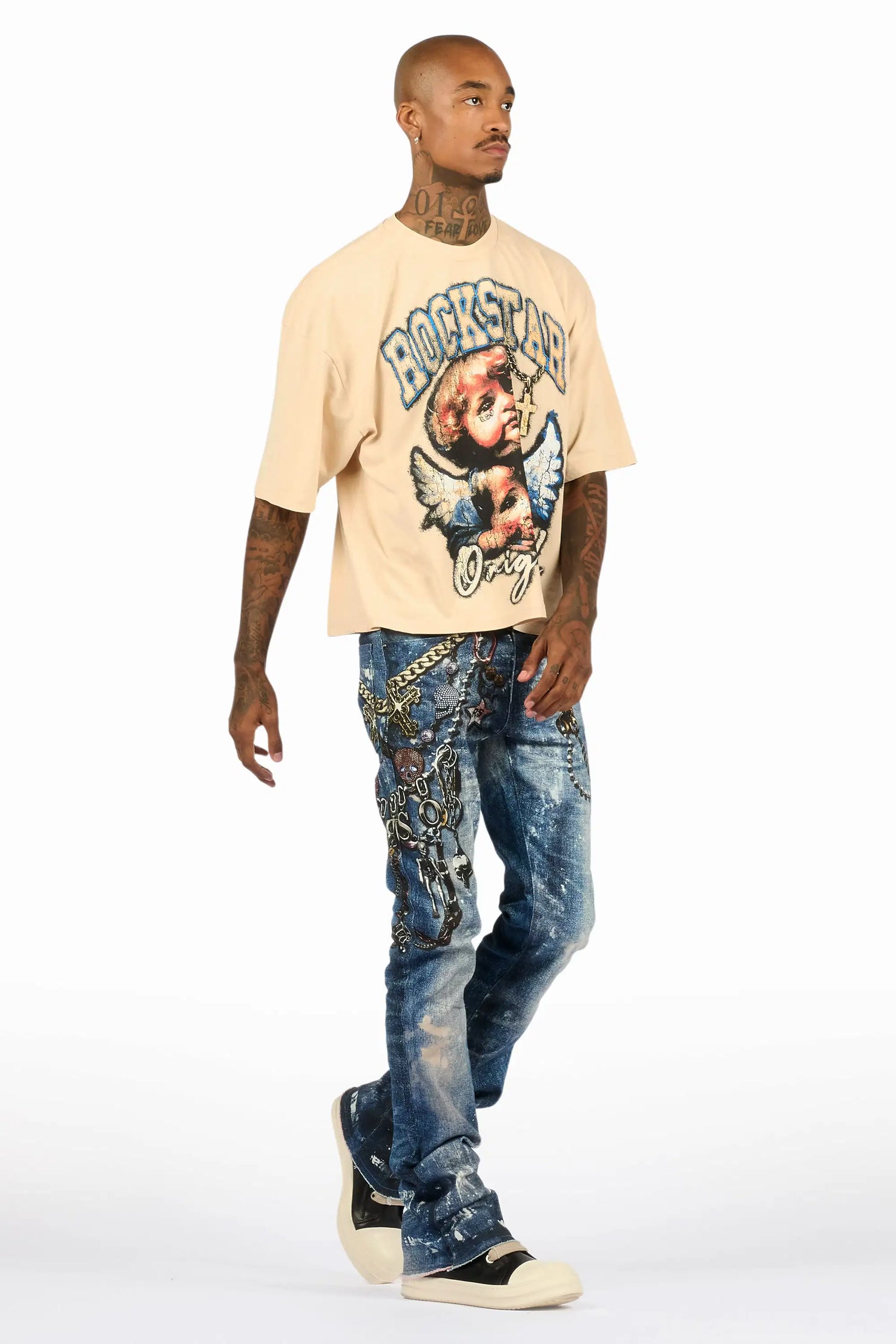 Kyrien Blue Stacked Flare Jean