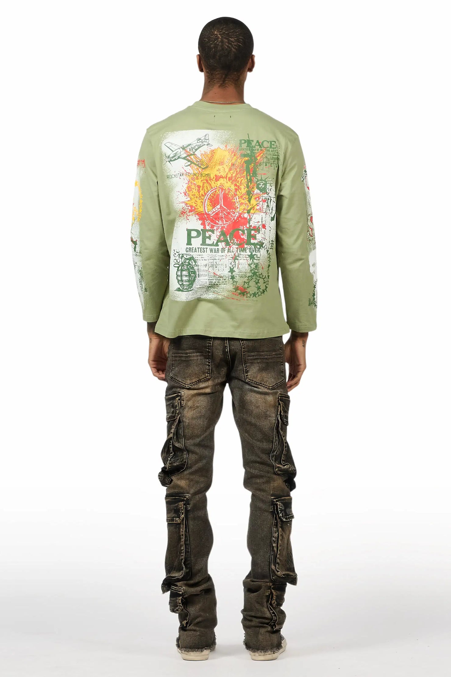 Cloudy Dark Grey Stacked Flare Jean