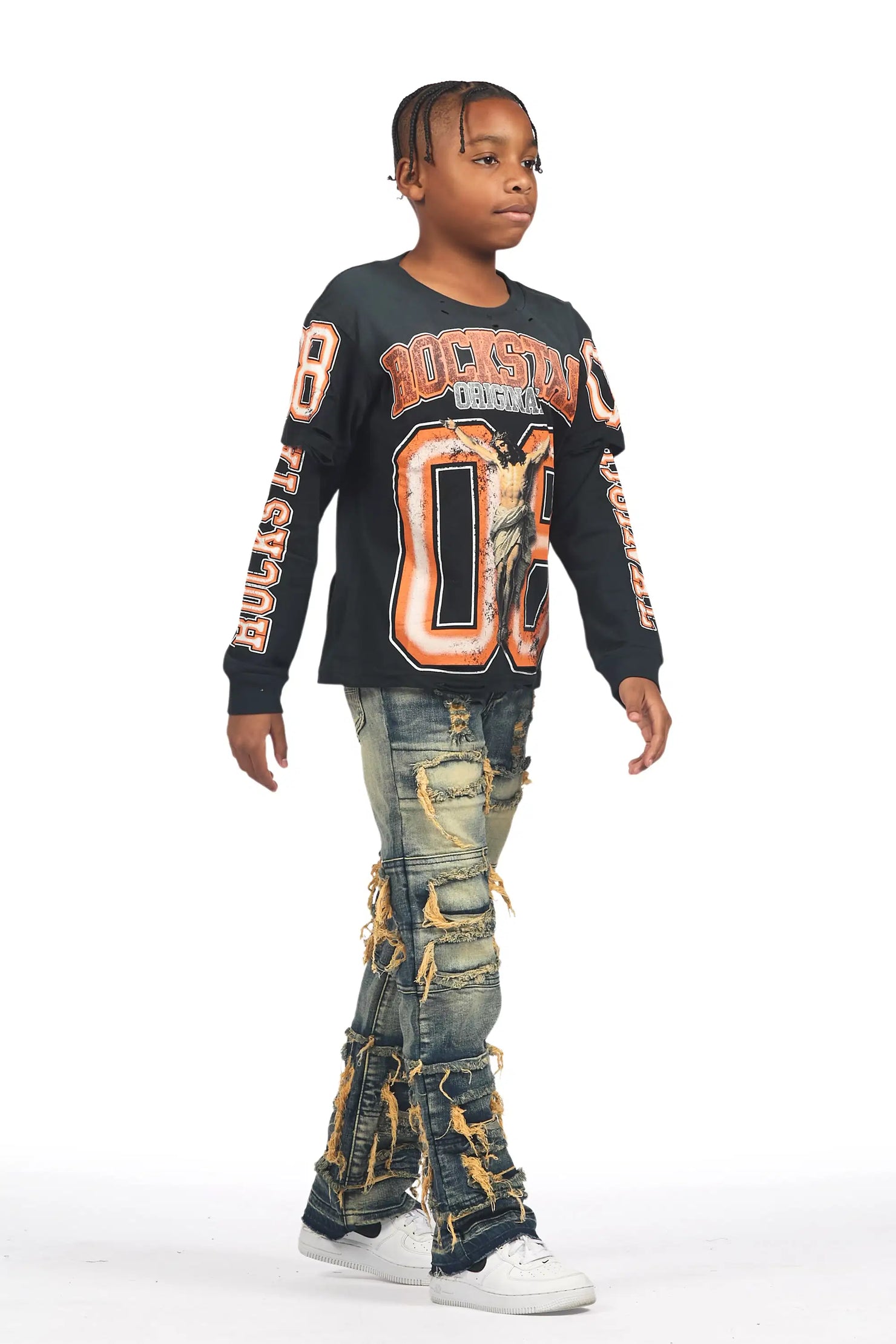 Boys Vasco Dark Tint Stacked Flare Jean