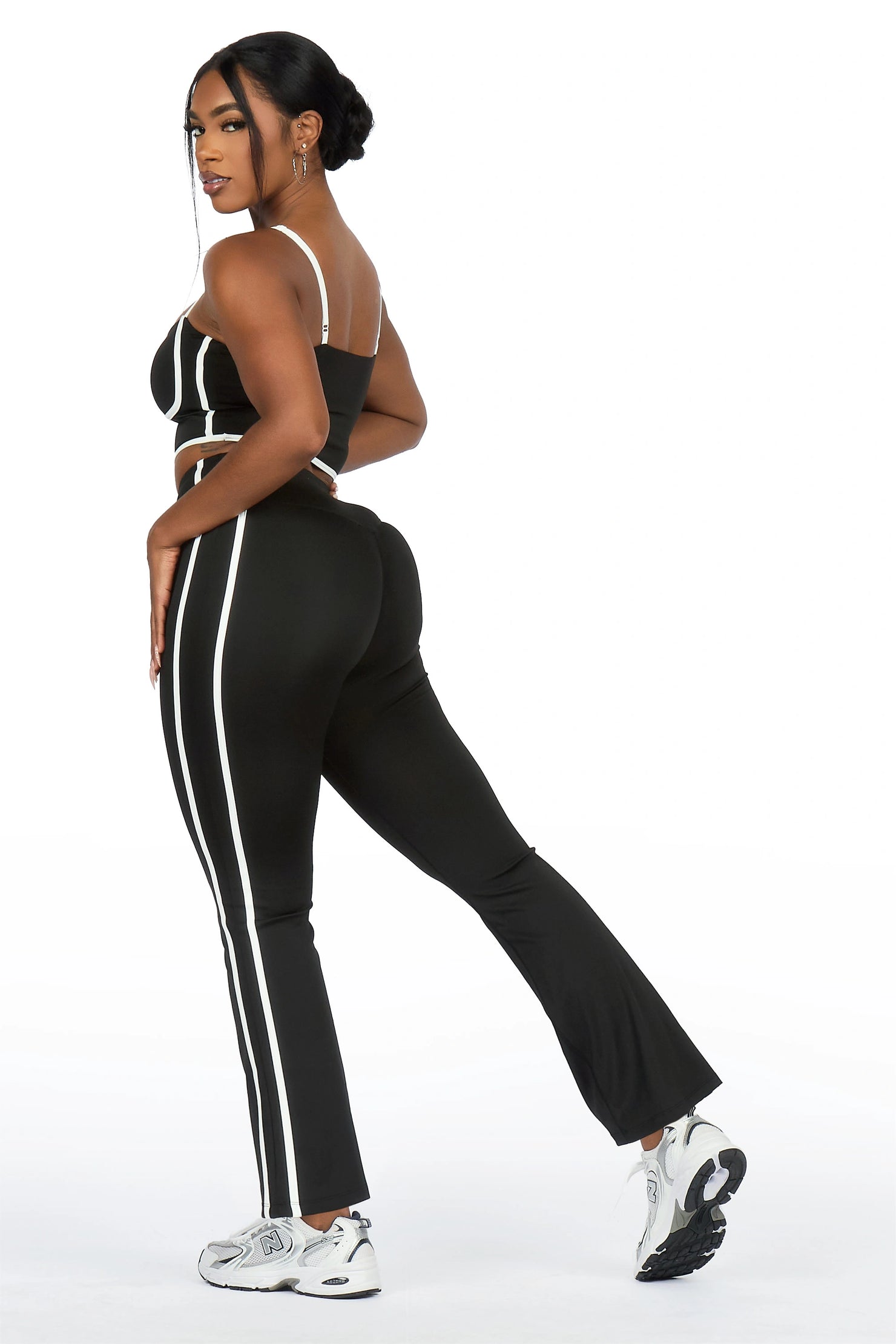 Karmen Black Tank Active Flare Pant Set