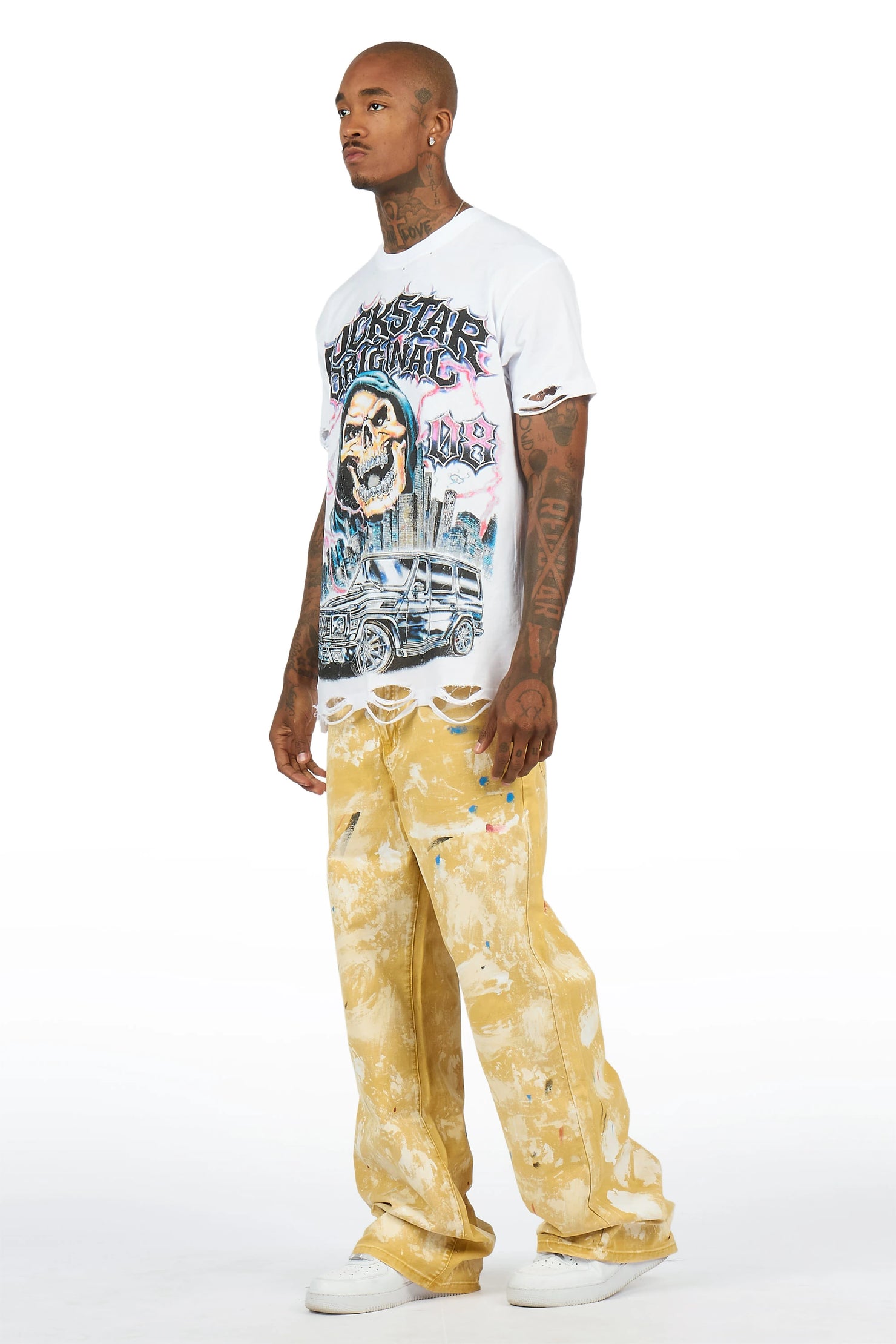 Novi Yellow Painter Baggy Fit Jean