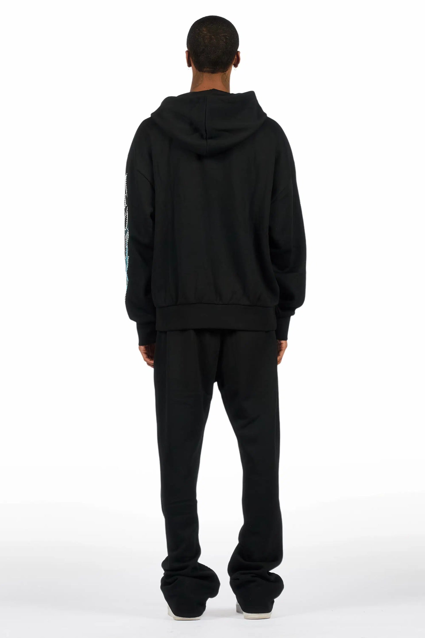 Glans Black Hoodie/Baggy Pant Track Set