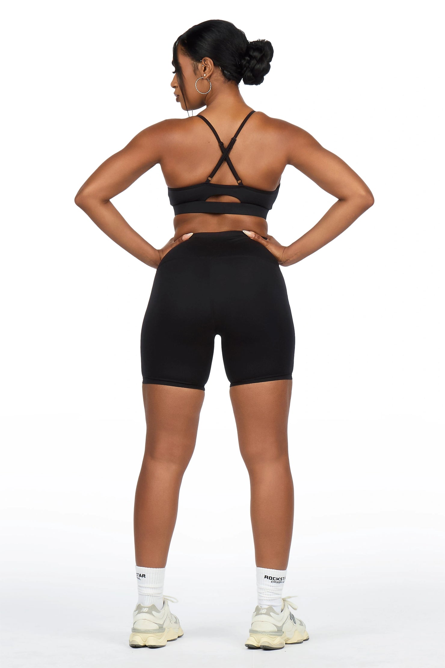 Aliccia Black Tank Active Bike Short Set