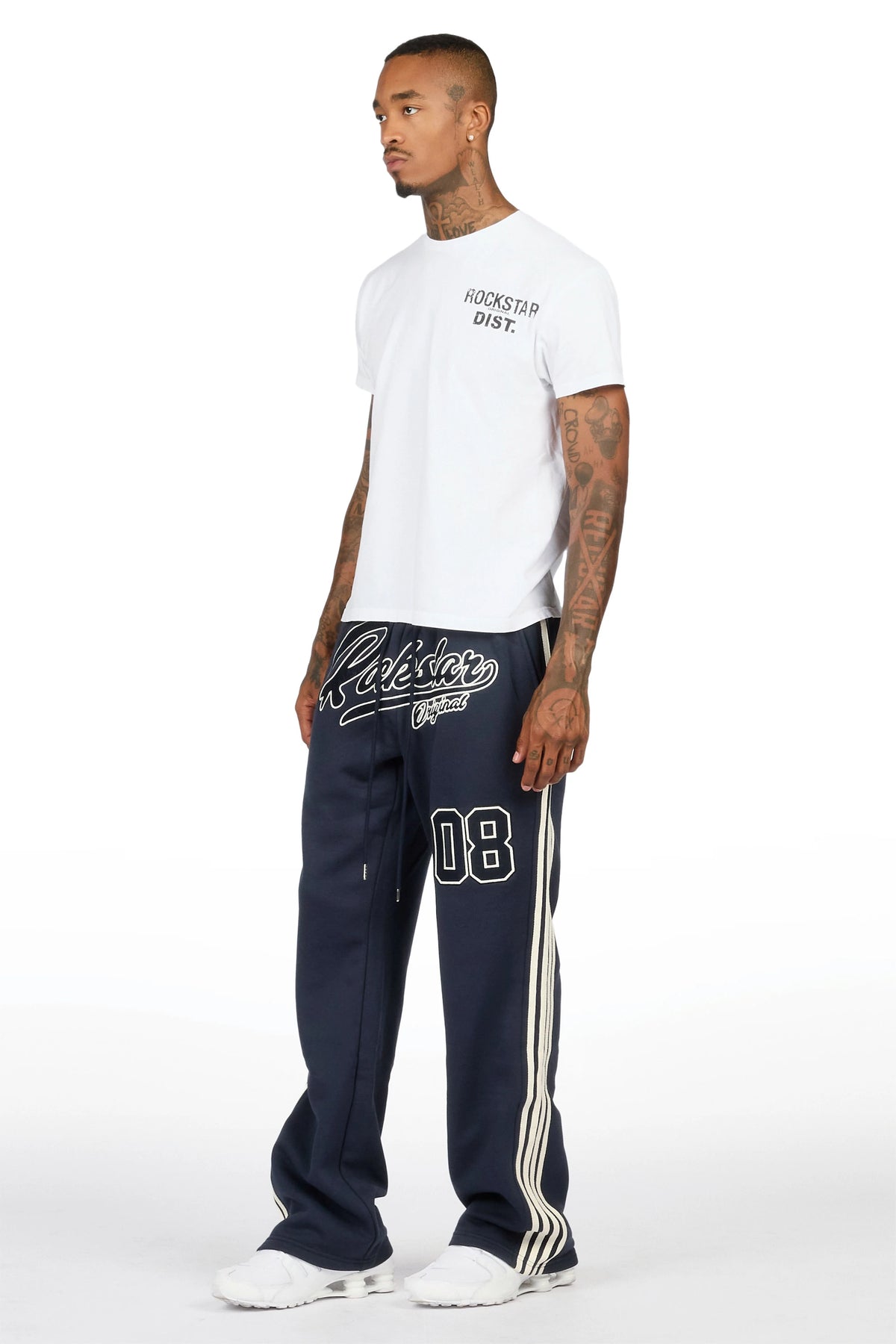 Yazan Blue French Terry Relaxed Pant
