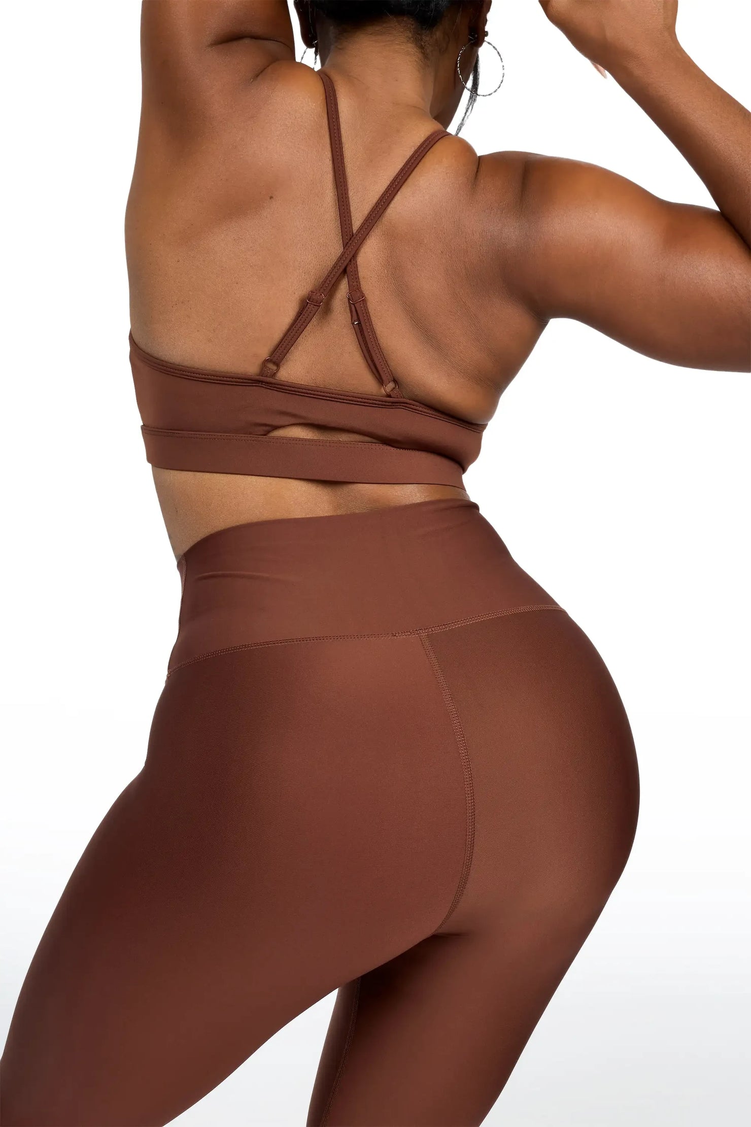 Donika Brown Tank Active Legging Set