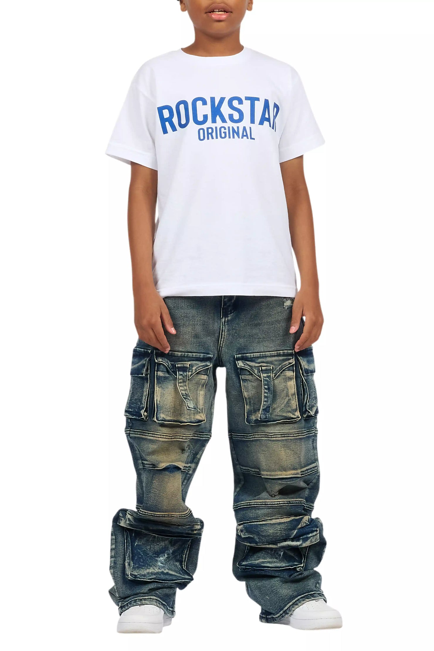 Boys Berdi Dirty Wash Baggy Fit Jean
