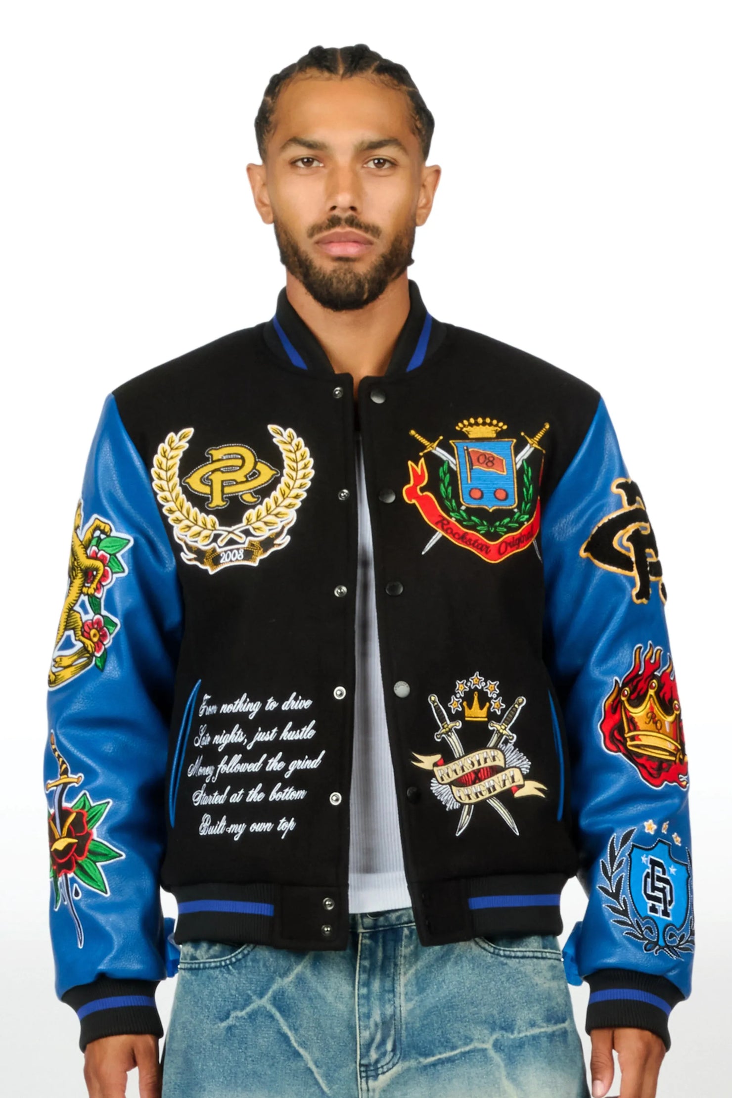 Dallas Black/Royal Varsity Jacket
