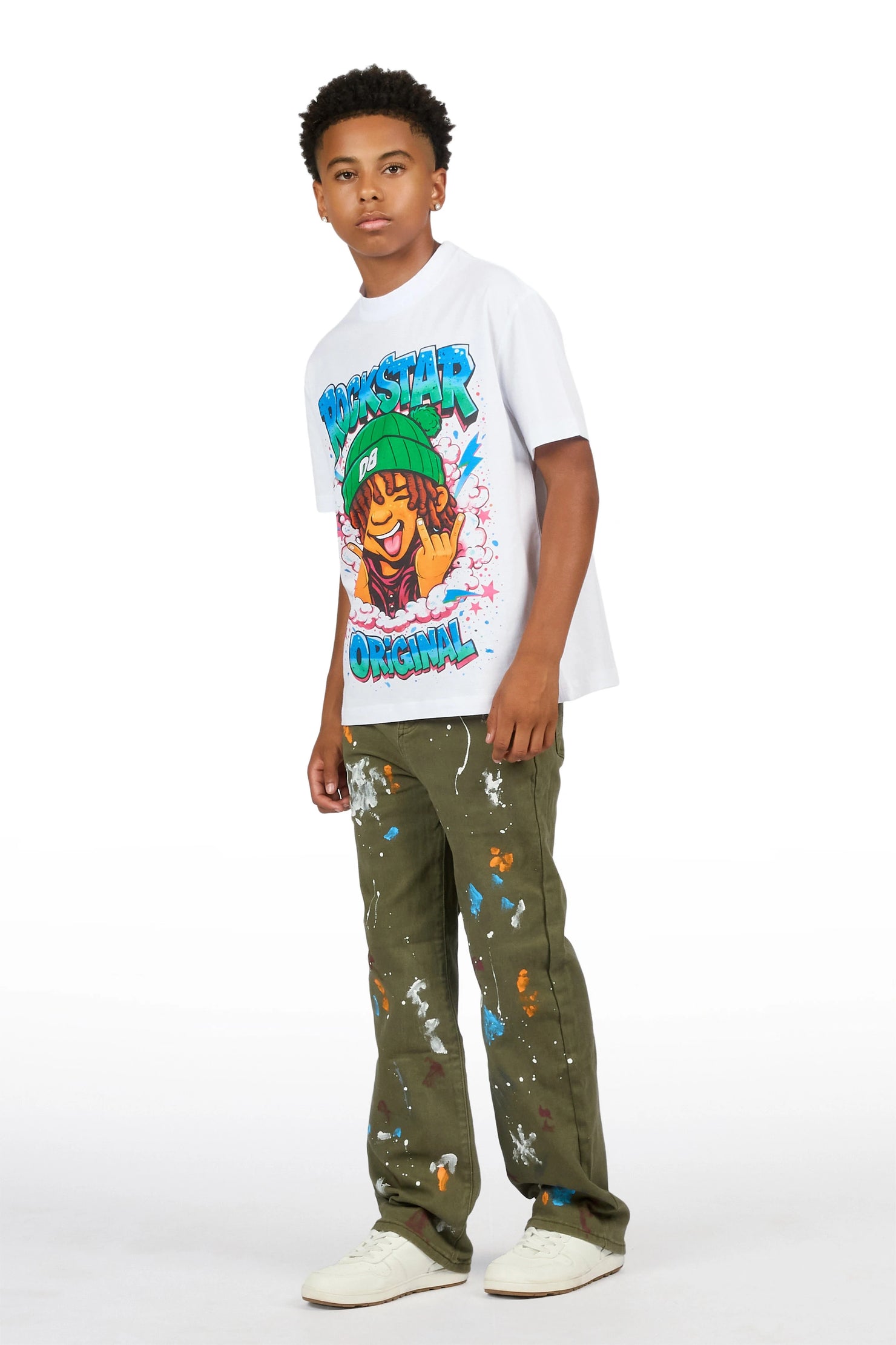 Boys Vicente Olive Straight Fit Jean