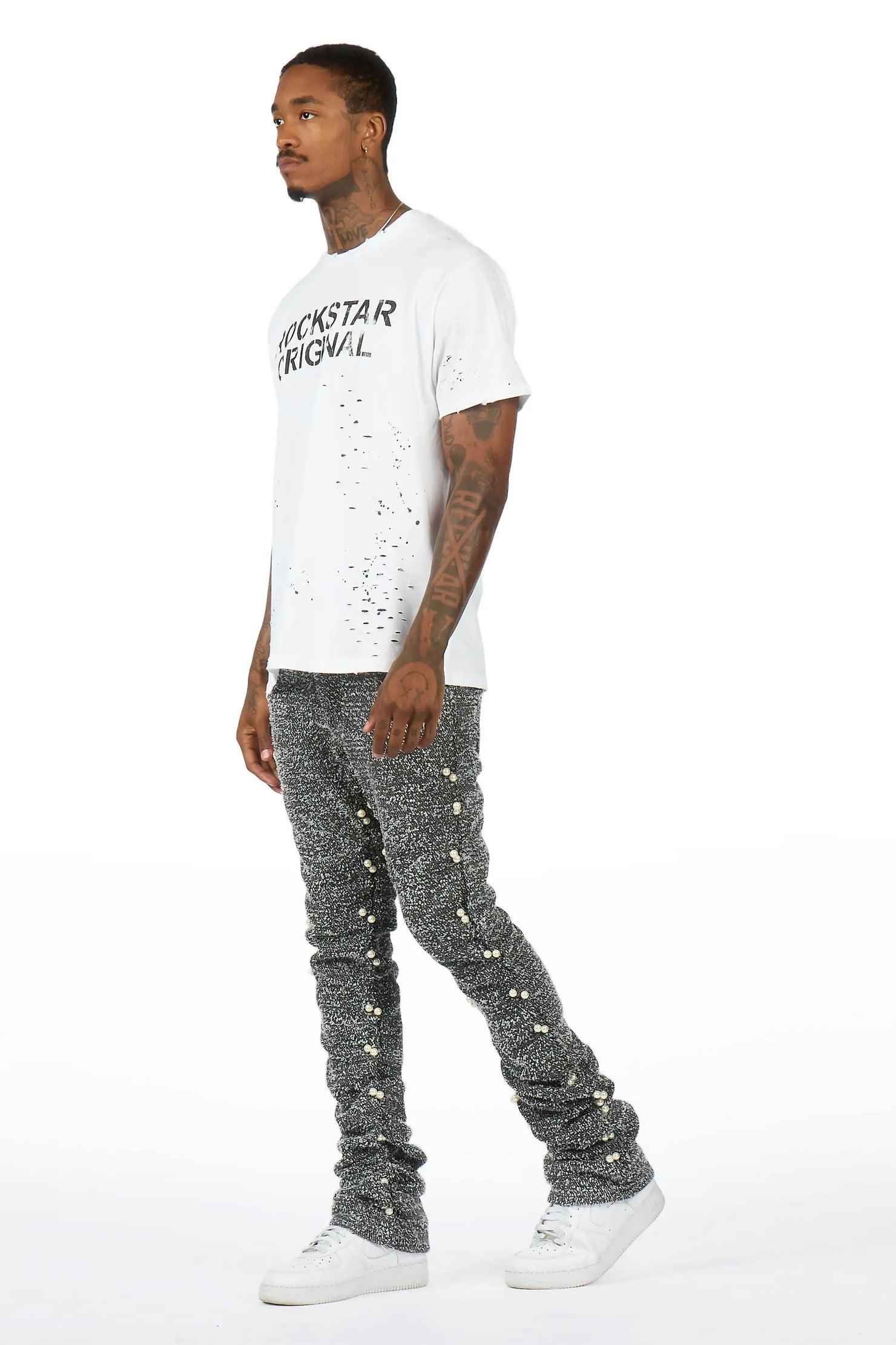 Shae Black Pearl Stacked Fit Jean