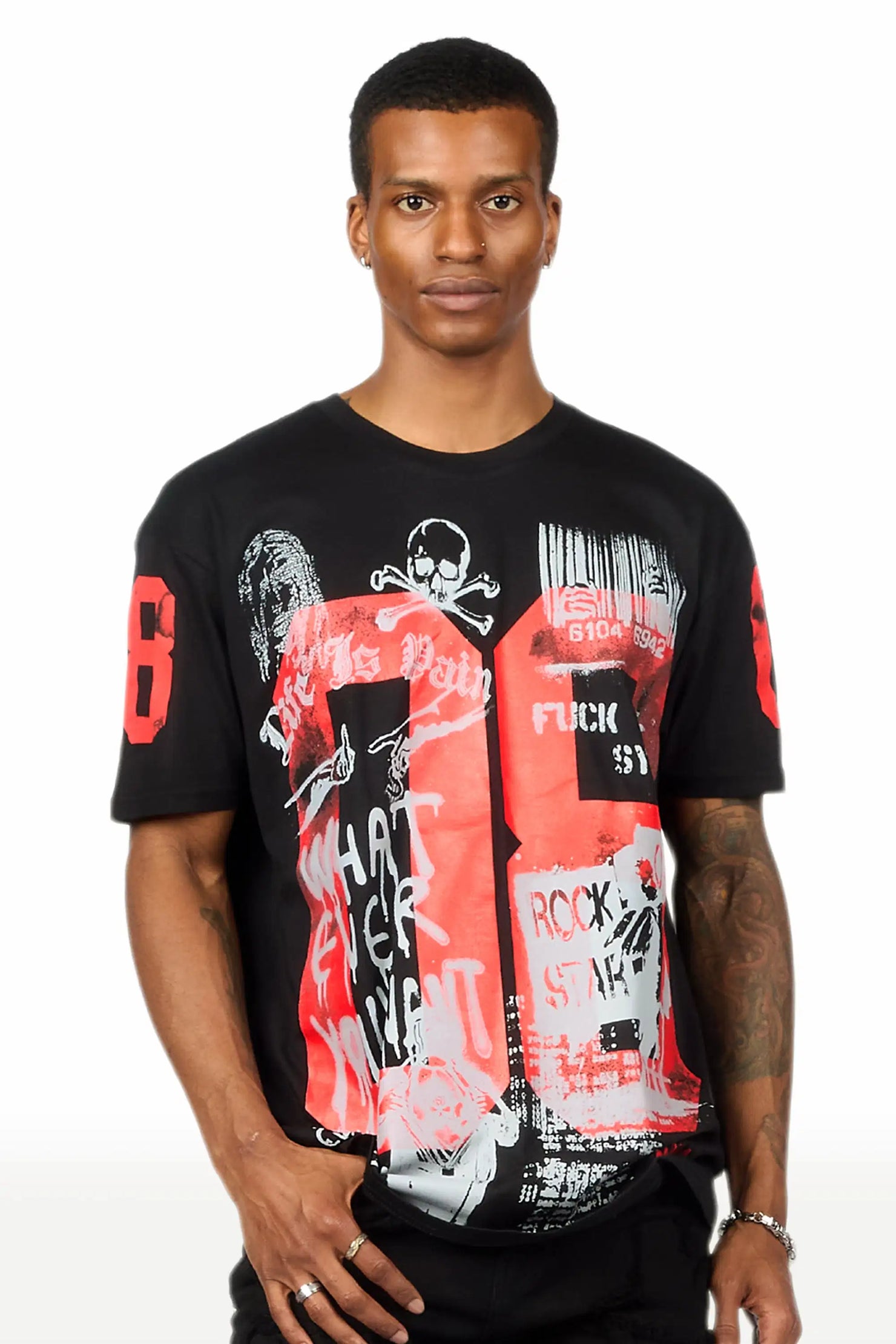 Grill 3.0 Black Oversized Graphic T-Shirt