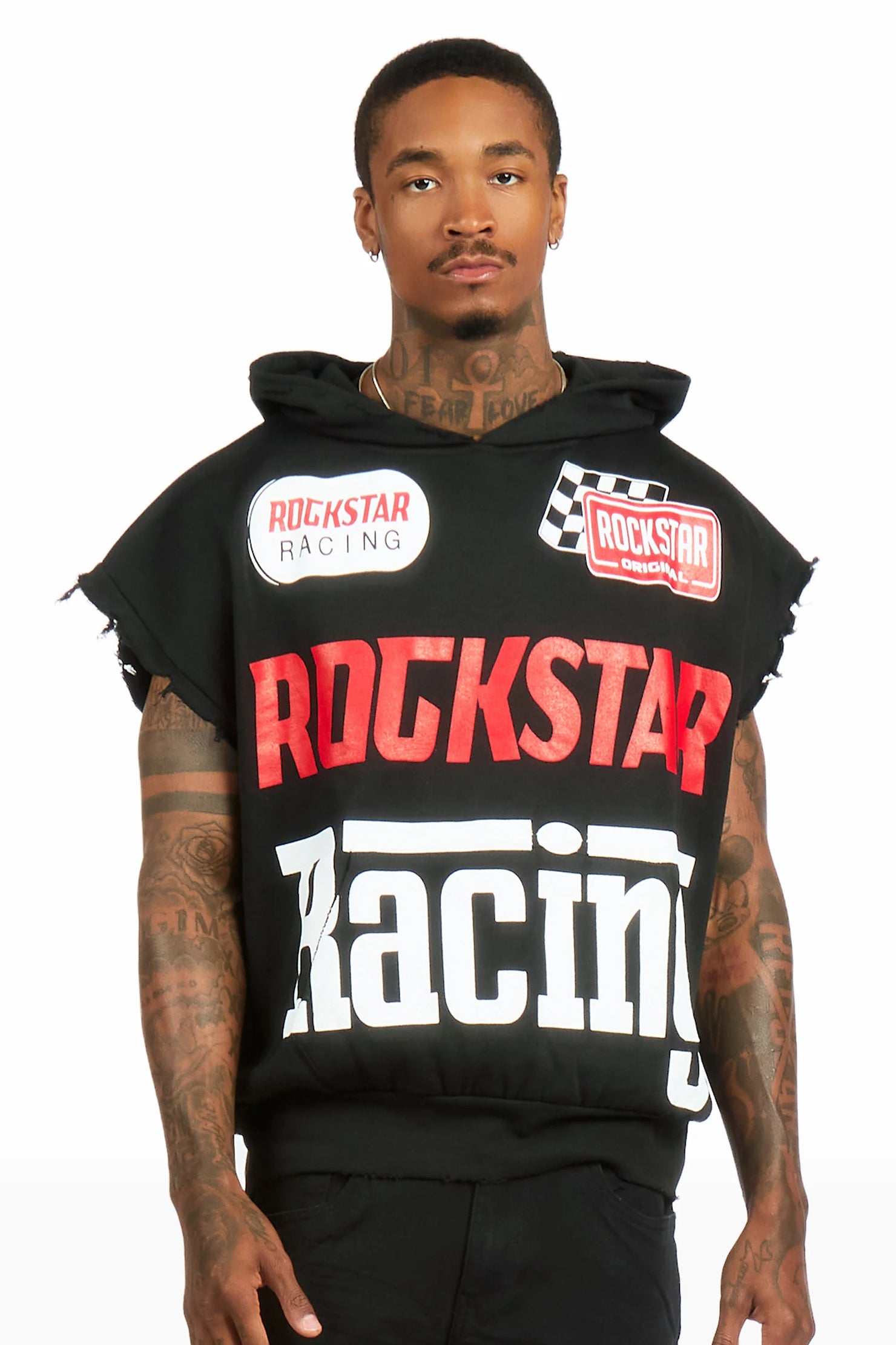 Spiller Black Cut Sleeve Hoodie