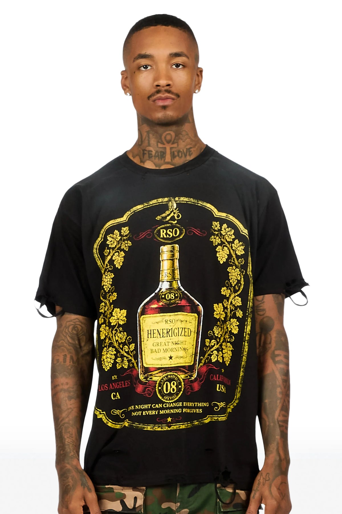 Kyson Black Oversized Graphic T-Shirt