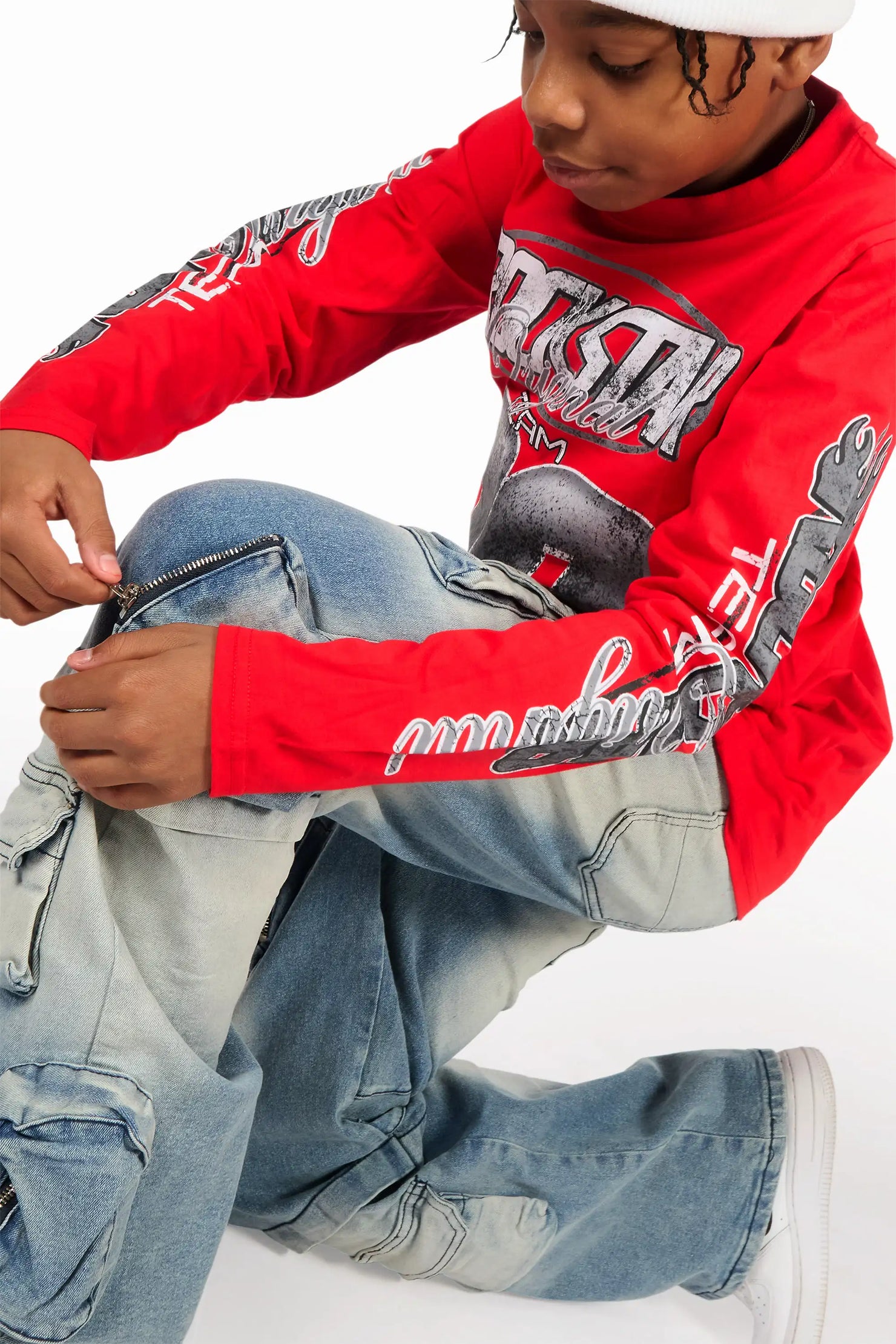 Boys Pocketeer Tint Baggy Fit Cargo Jean